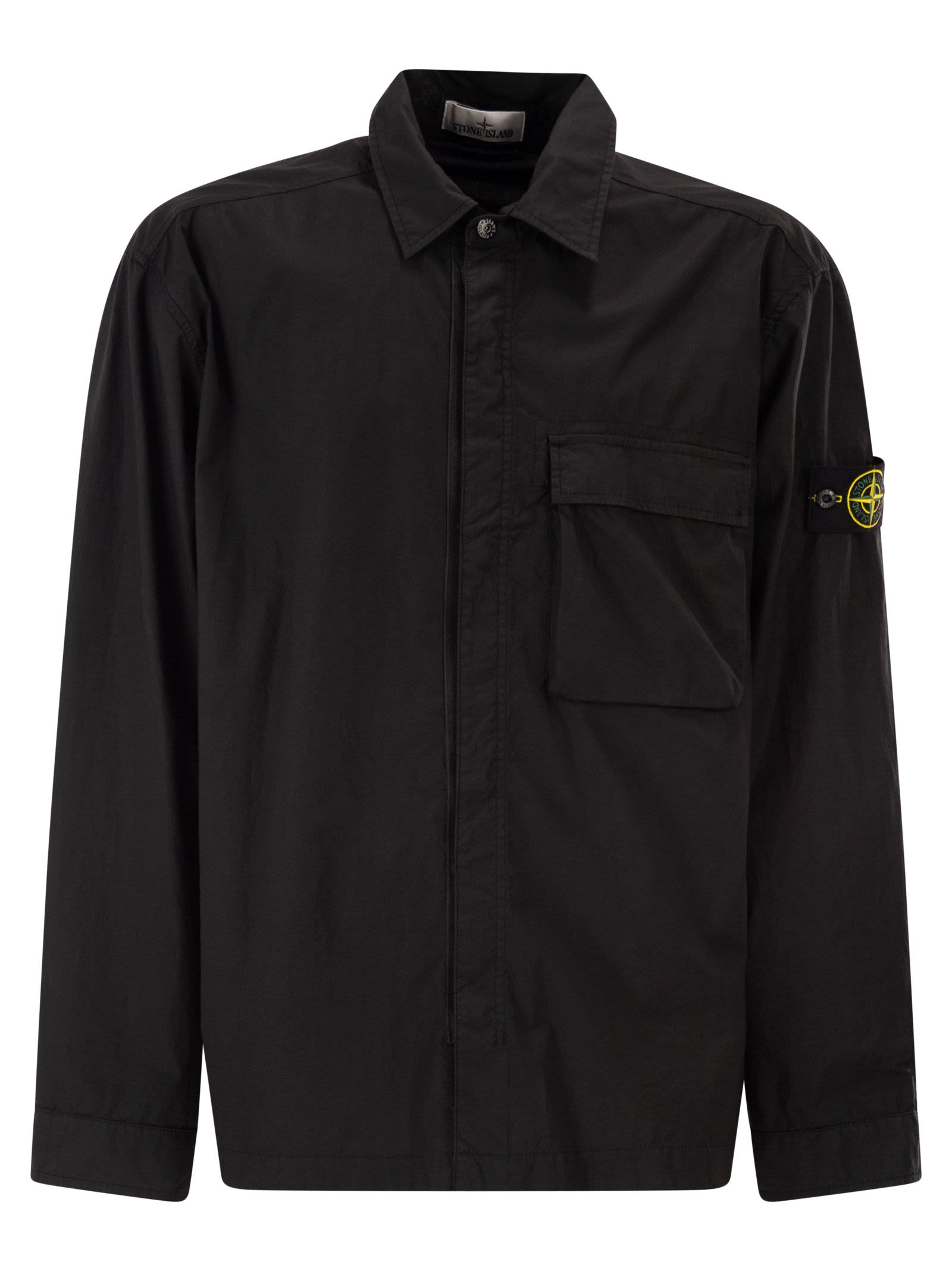 Stone Island Men Comfort Fit Overshirt With Press Studs STONE ISLAND