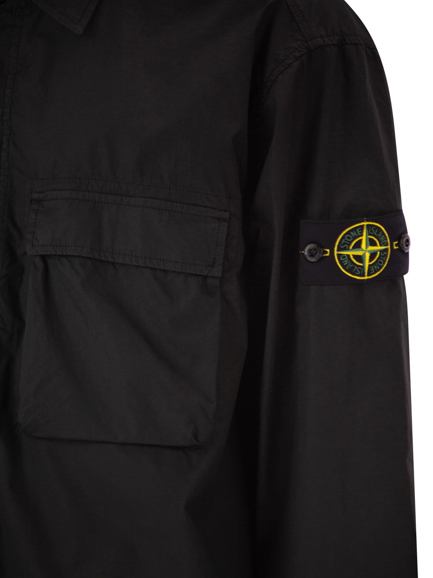 Stone Island Men Comfort Fit Overshirt With Press Studs STONE ISLAND