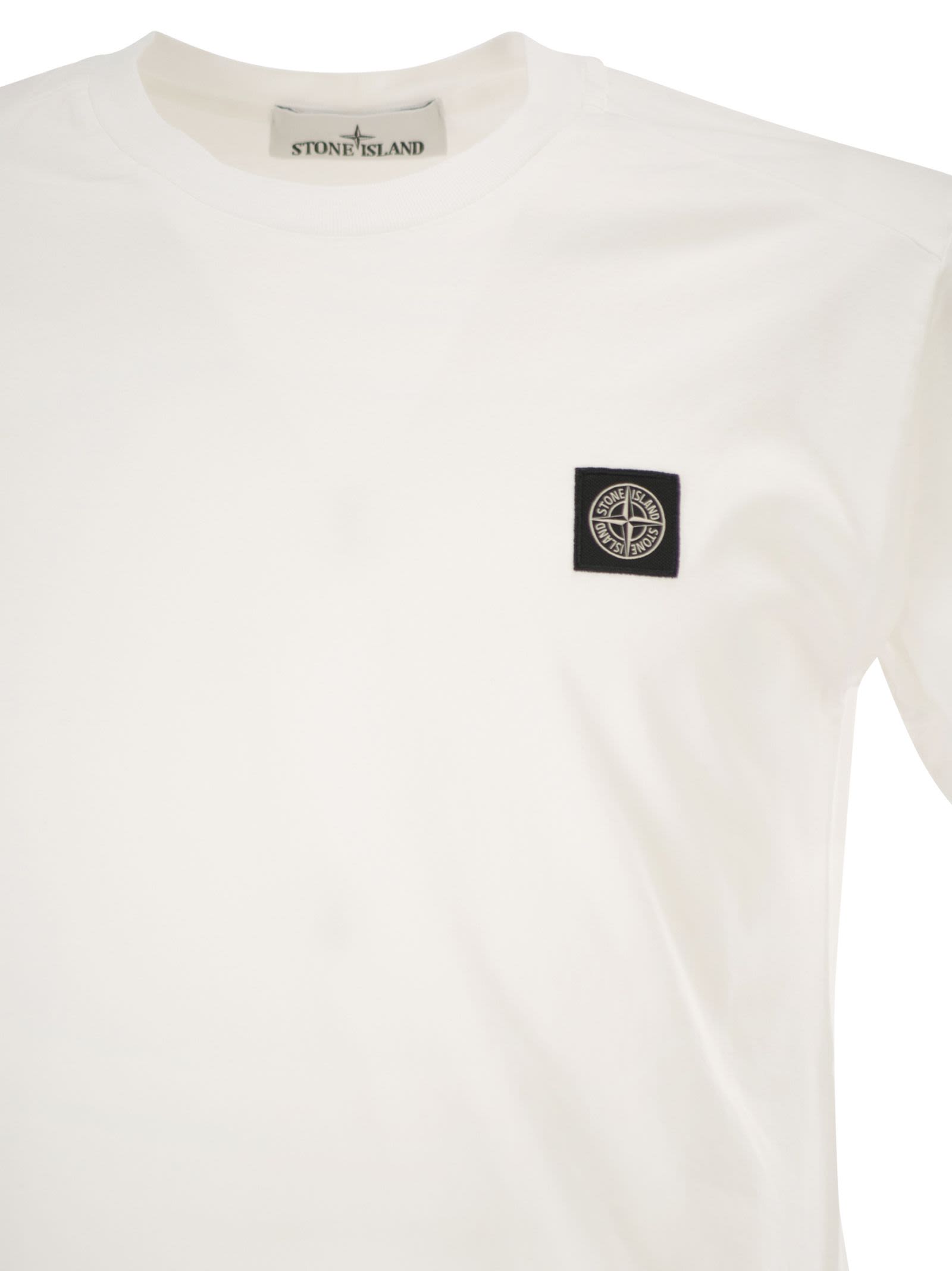 Stone Island Men Slim Fit T-Shirt With Compass Patch STONE ISLAND