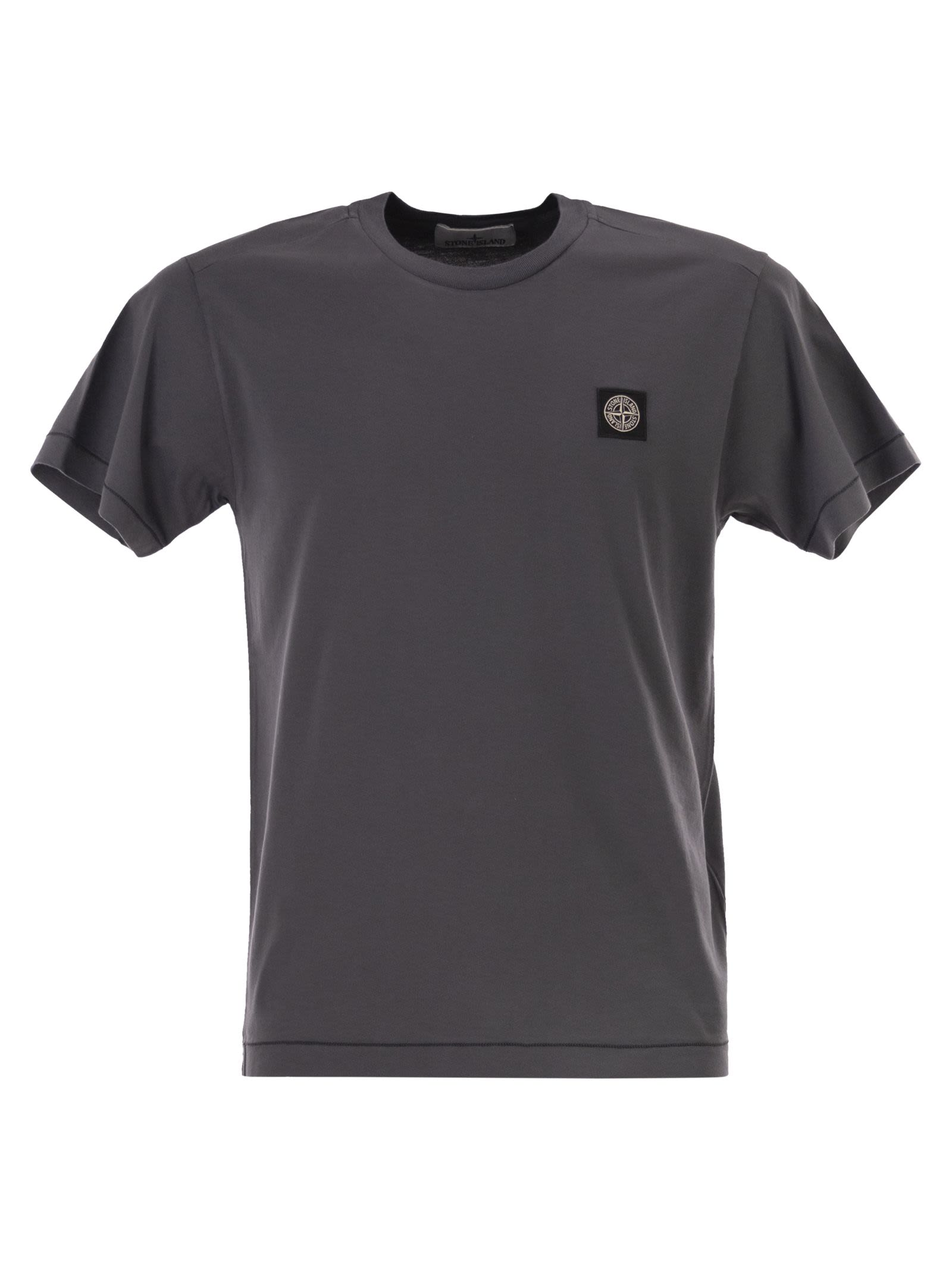 Stone Island Men Slim Fit T-Shirt With Compass Patch STONE ISLAND