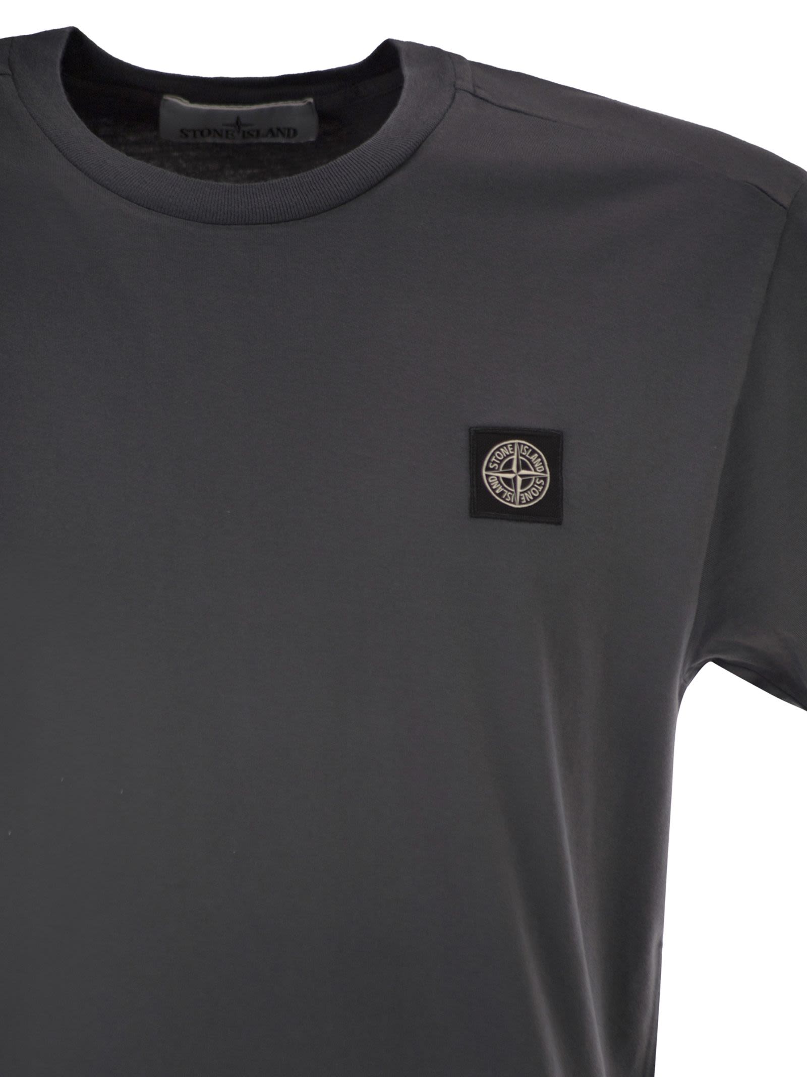 Stone Island Men Slim Fit T-Shirt With Compass Patch STONE ISLAND