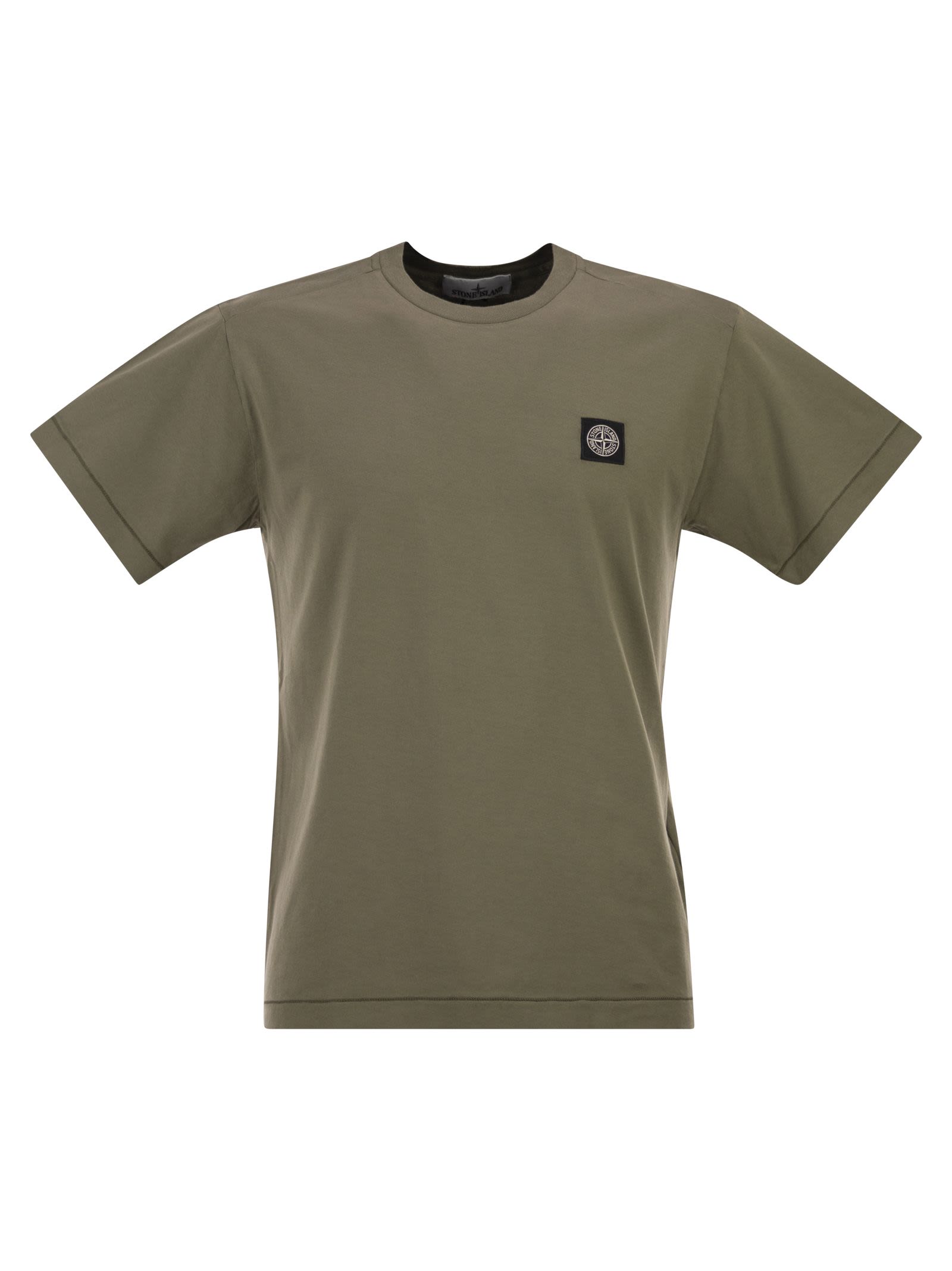Stone Island Men Slim Fit T-Shirt With Compass Patch STONE ISLAND