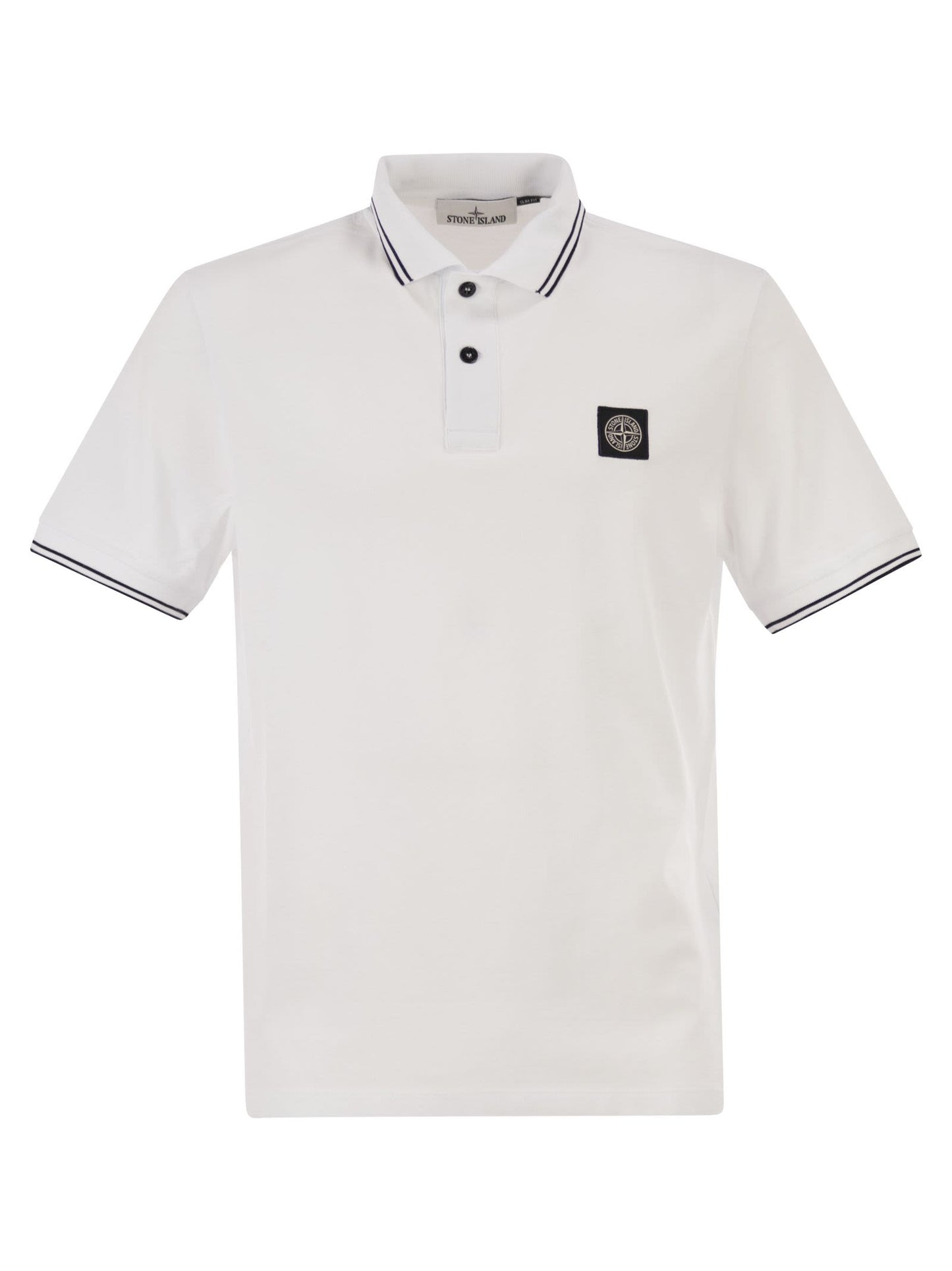 Stone Island Men Slim Fit Short Sleeve Polo Shirt With Compass Patch STONE ISLAND
