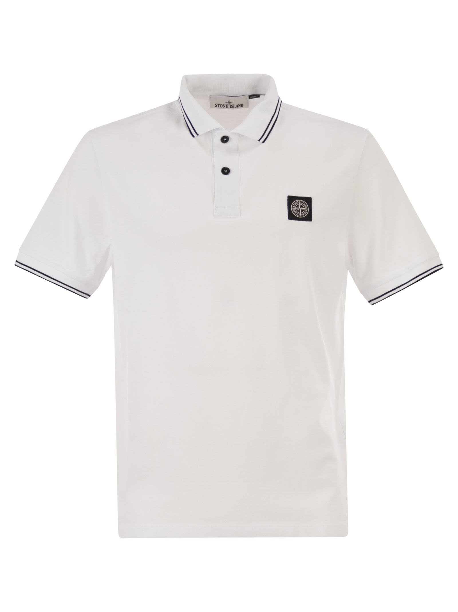 Stone Island Men Slim Fit Short Sleeve Polo Shirt With Compass Patch STONE ISLAND