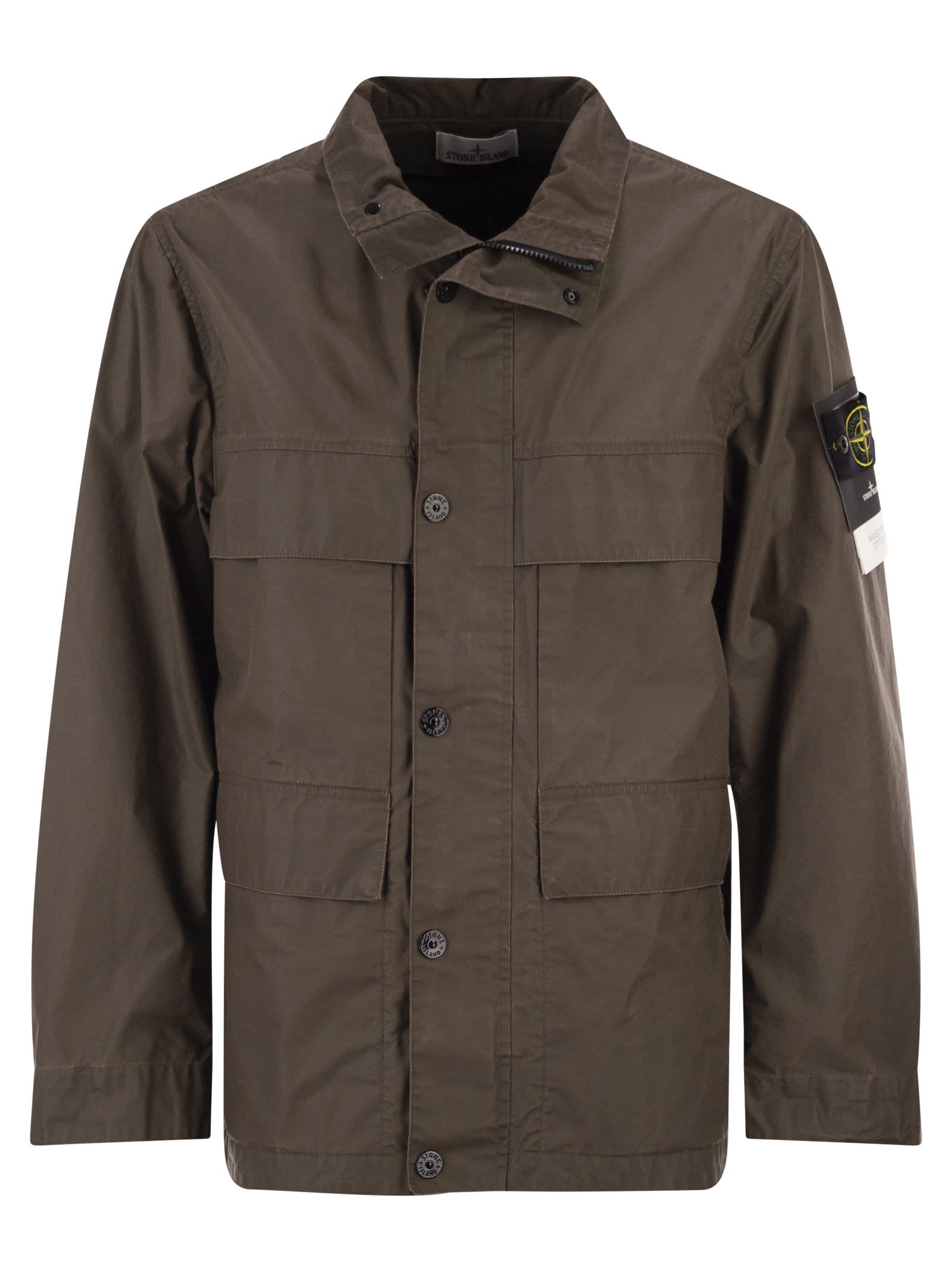 Stone Island Men Field Jacket With Pigmented Wax Coating STONE ISLAND