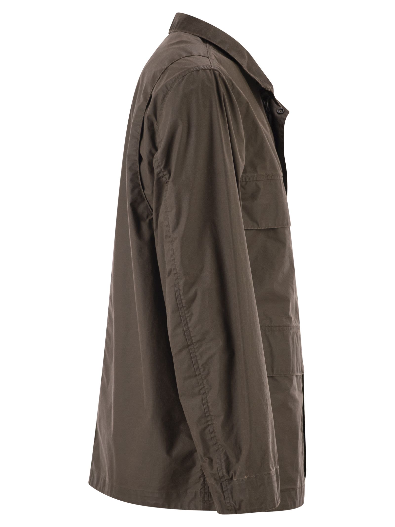 Stone Island Men Field Jacket With Pigmented Wax Coating STONE ISLAND