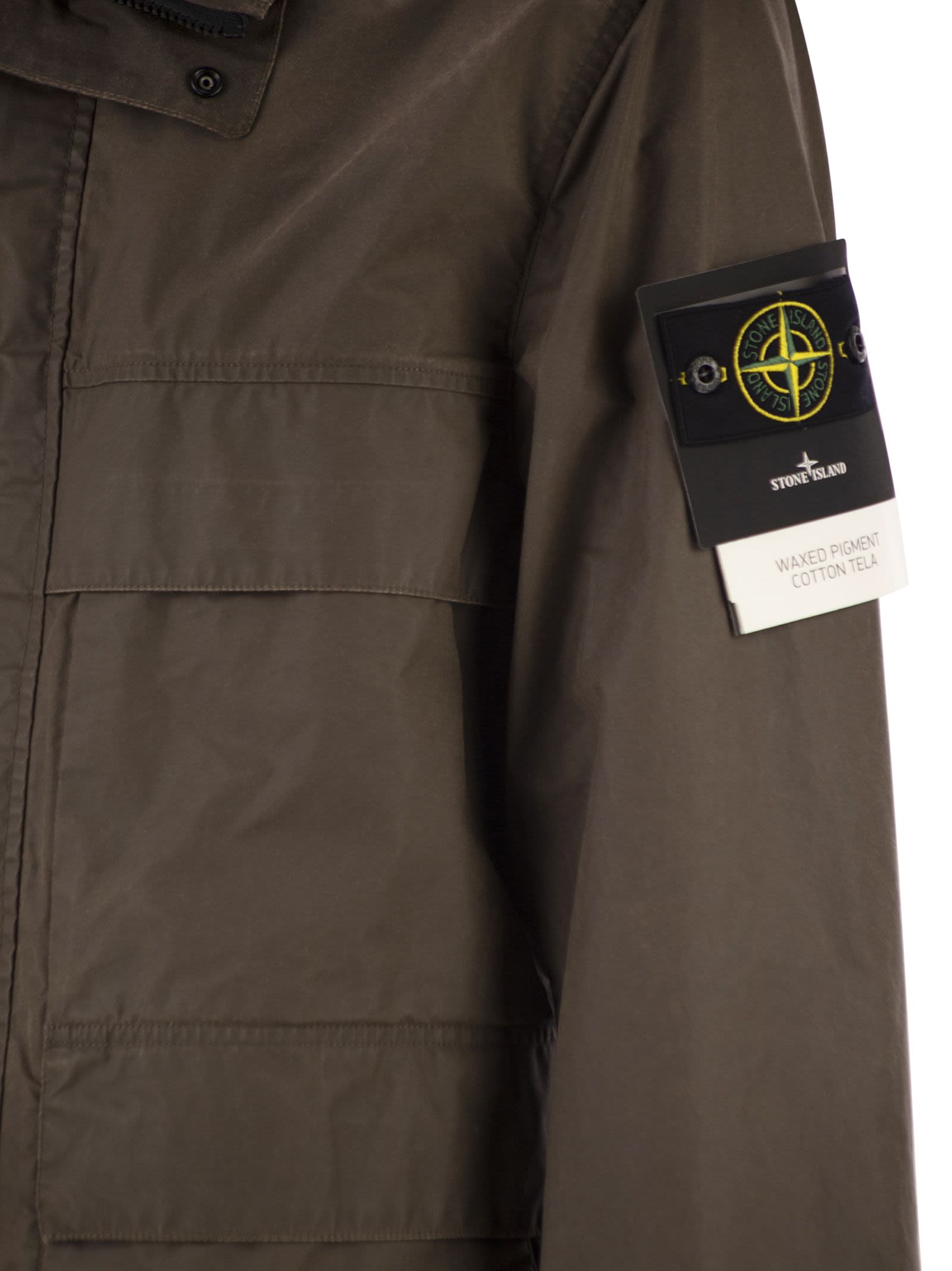 Stone Island Men Field Jacket With Pigmented Wax Coating STONE ISLAND