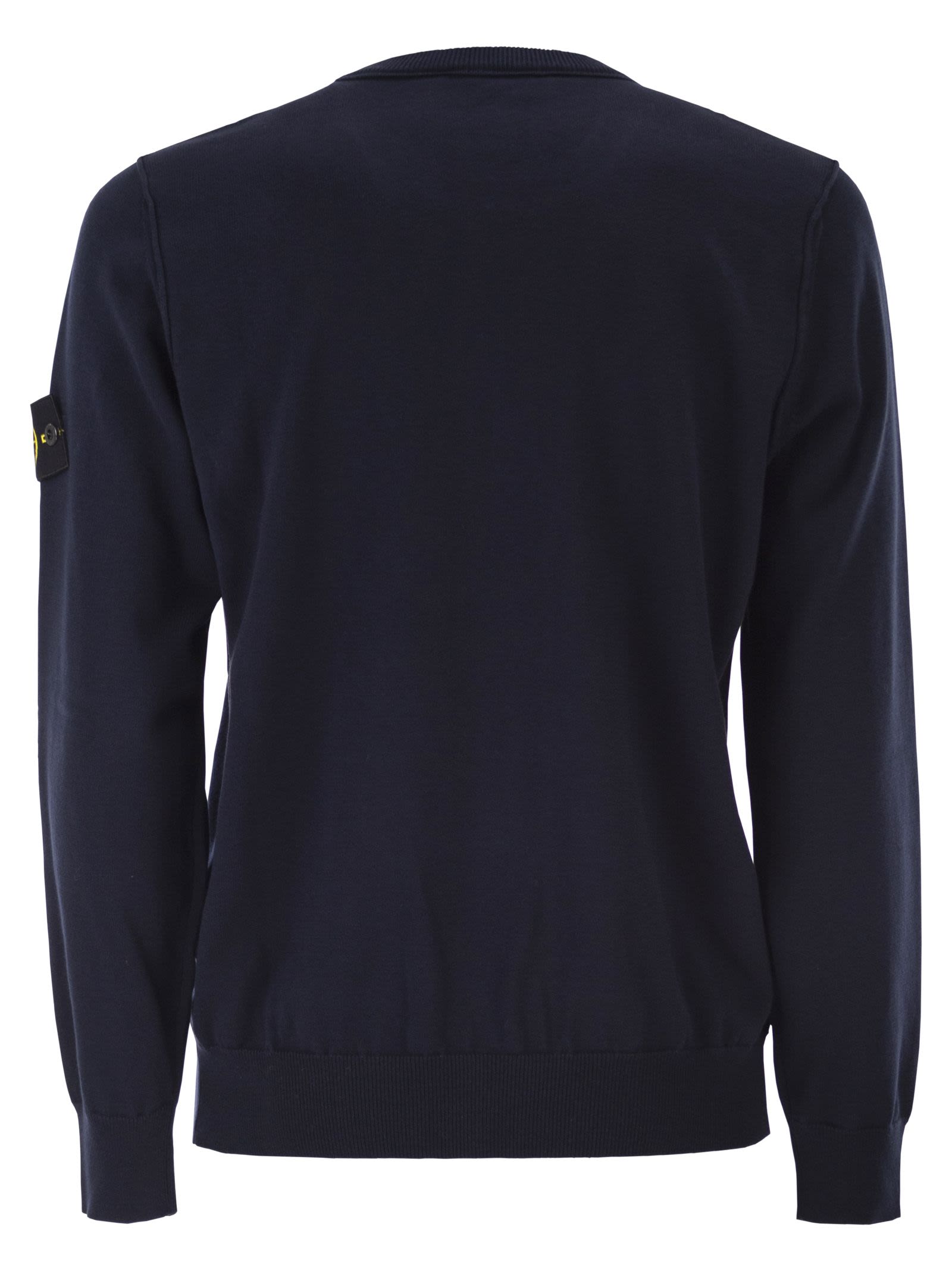 Stone Island Men Crew Neck Jumper With Small Lapel STONE ISLAND