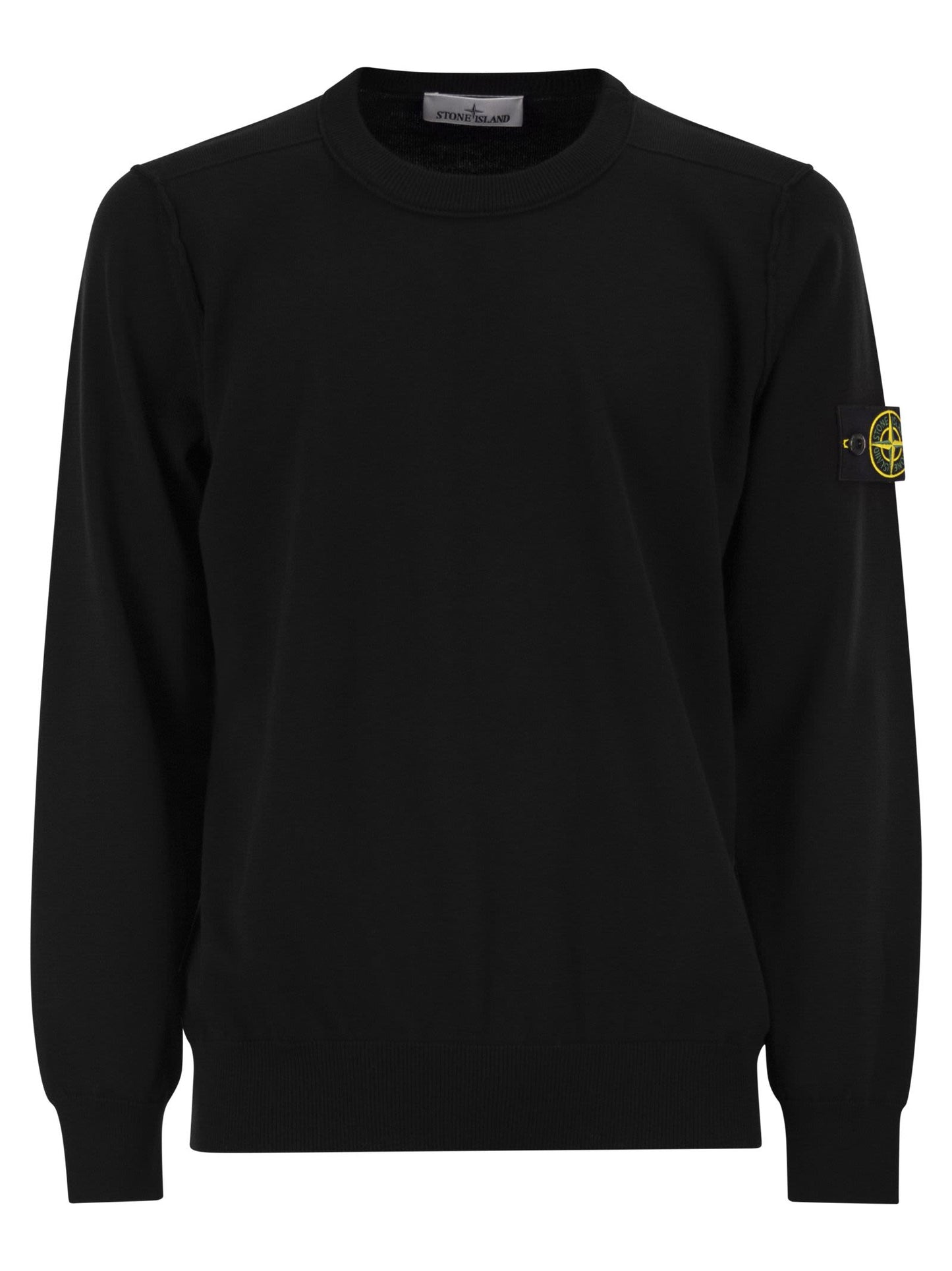 Stone Island Men Crew Neck Jumper With Small Lapel STONE ISLAND