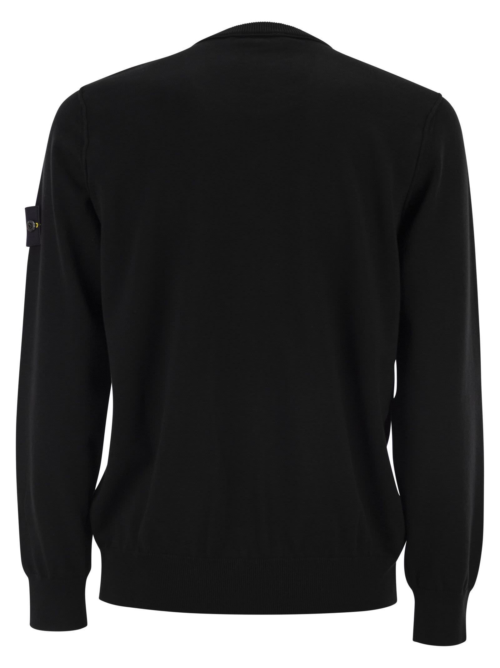 Stone Island Men Crew Neck Jumper With Small Lapel STONE ISLAND