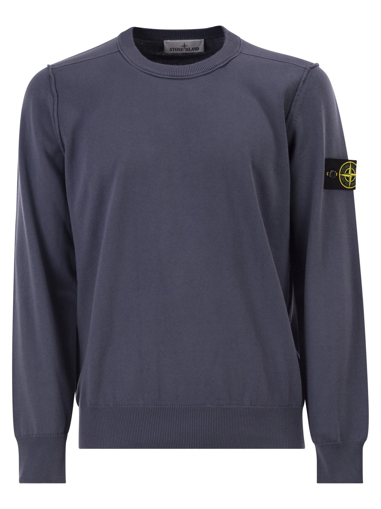 Stone Island Men Crew Neck Jumper With Small Lapel STONE ISLAND