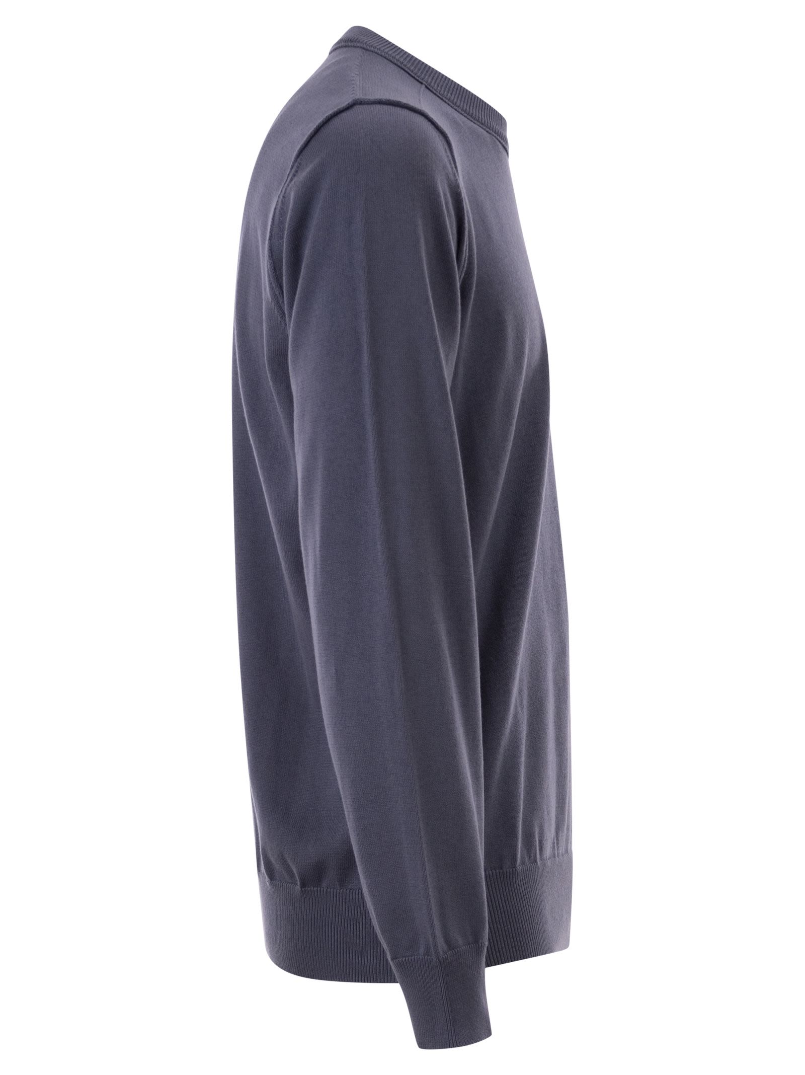 Stone Island Men Crew Neck Jumper With Small Lapel STONE ISLAND