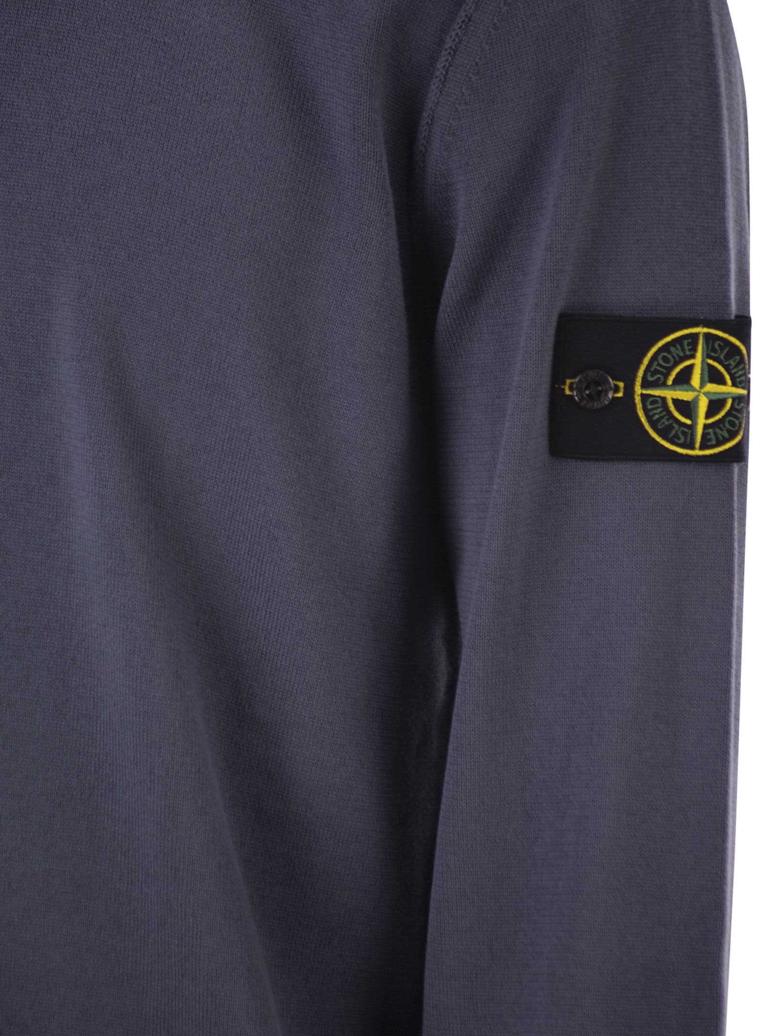 Stone Island Men Crew Neck Jumper With Small Lapel STONE ISLAND