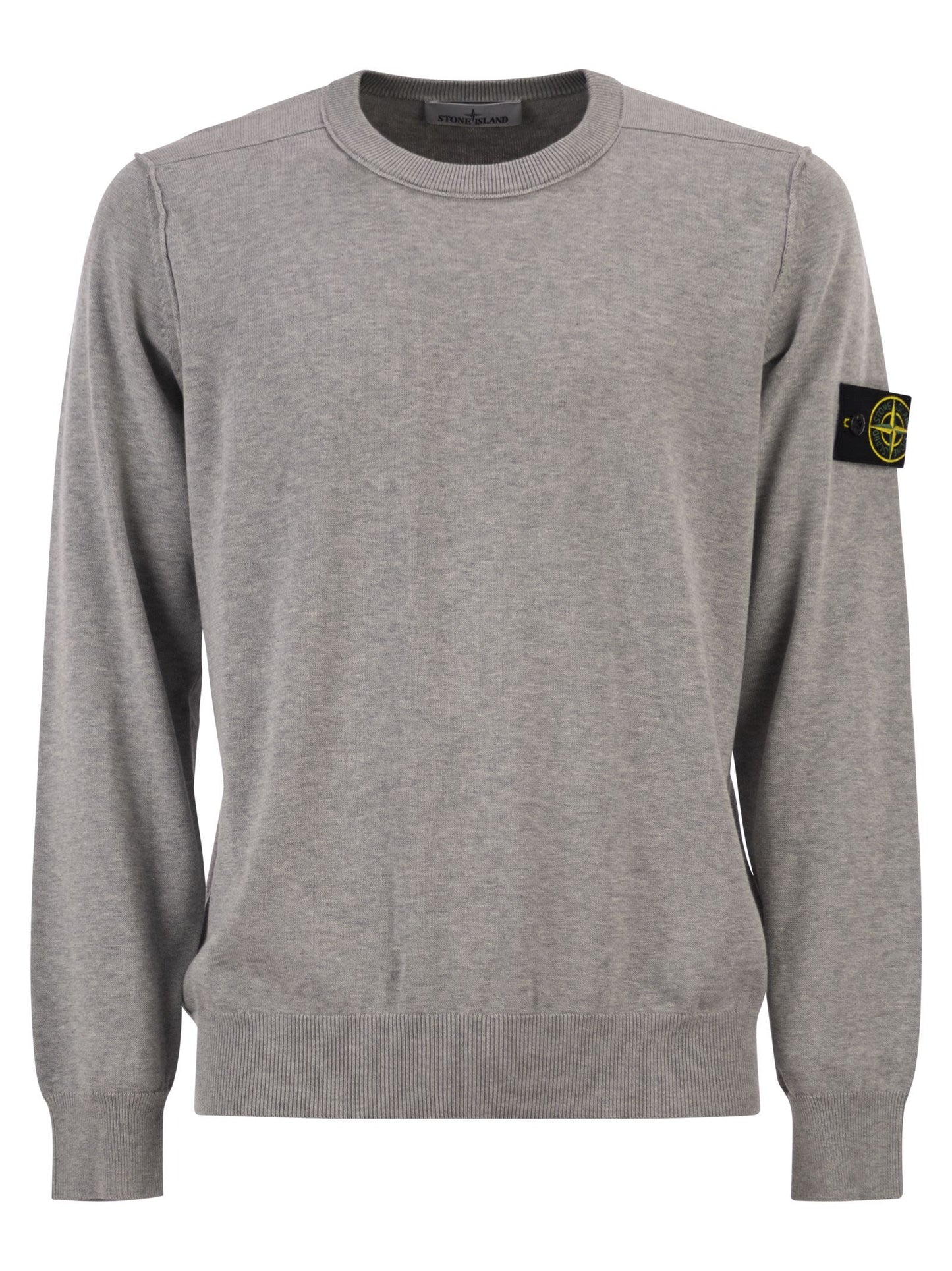 Stone Island Men Crew Neck Jumper With Small Lapel STONE ISLAND