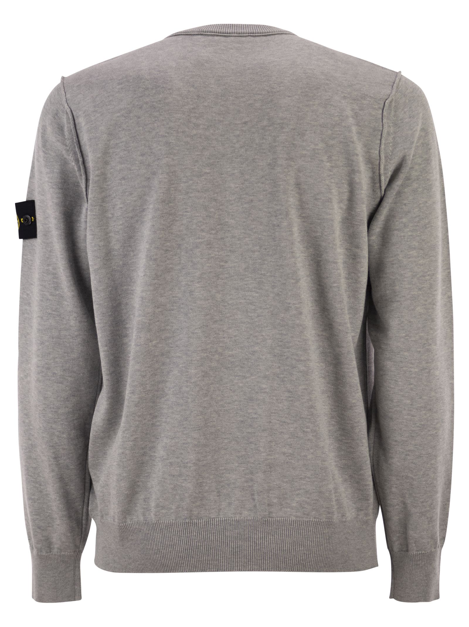Stone Island Men Crew Neck Jumper With Small Lapel STONE ISLAND