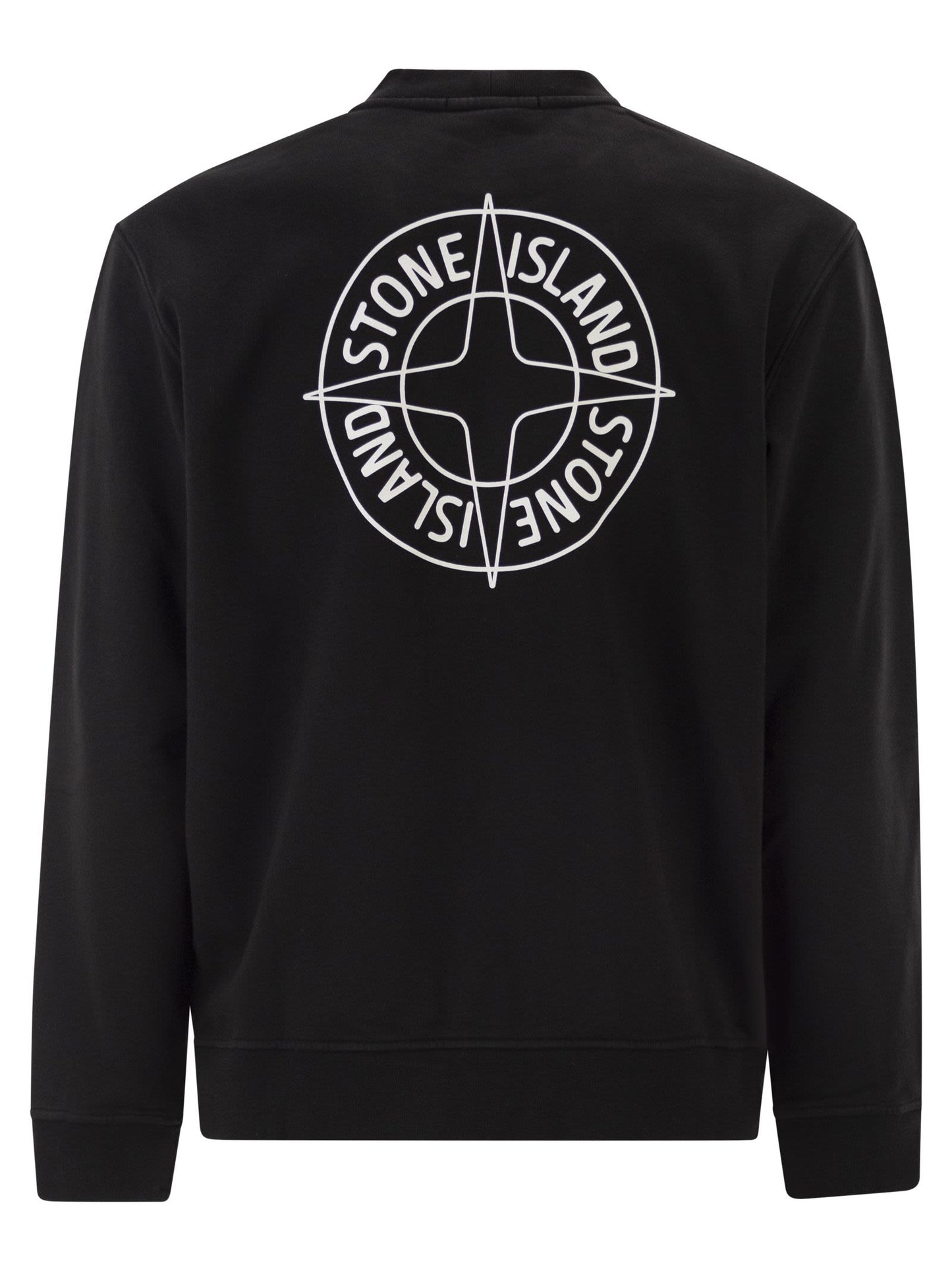 Stone Island Men Oversized Crew Neck Sweatshirt With “Outline Compass” Print
