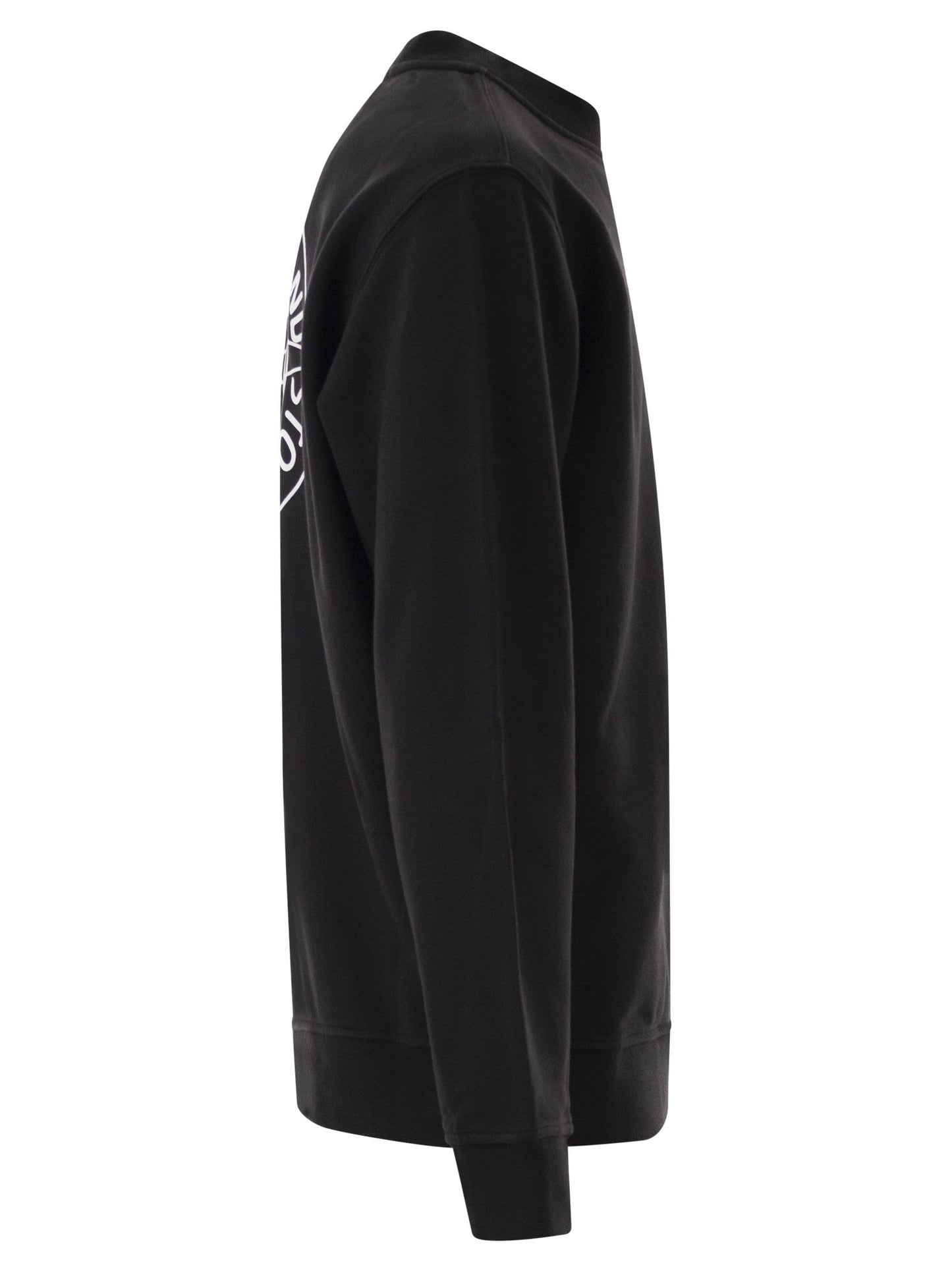 Stone Island Men Oversized Crew Neck Sweatshirt With “Outline Compass” Print
