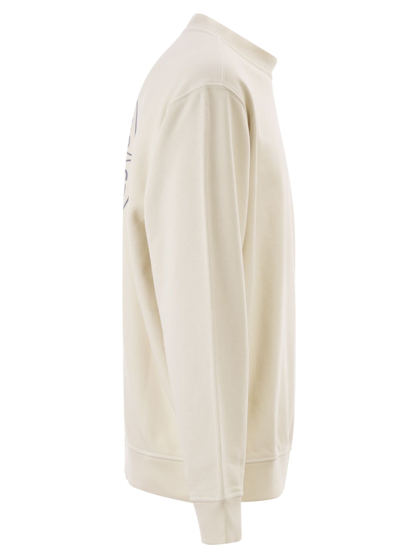 Stone Island Men Oversized Crew Neck Sweatshirt With “Outline Compass” Print