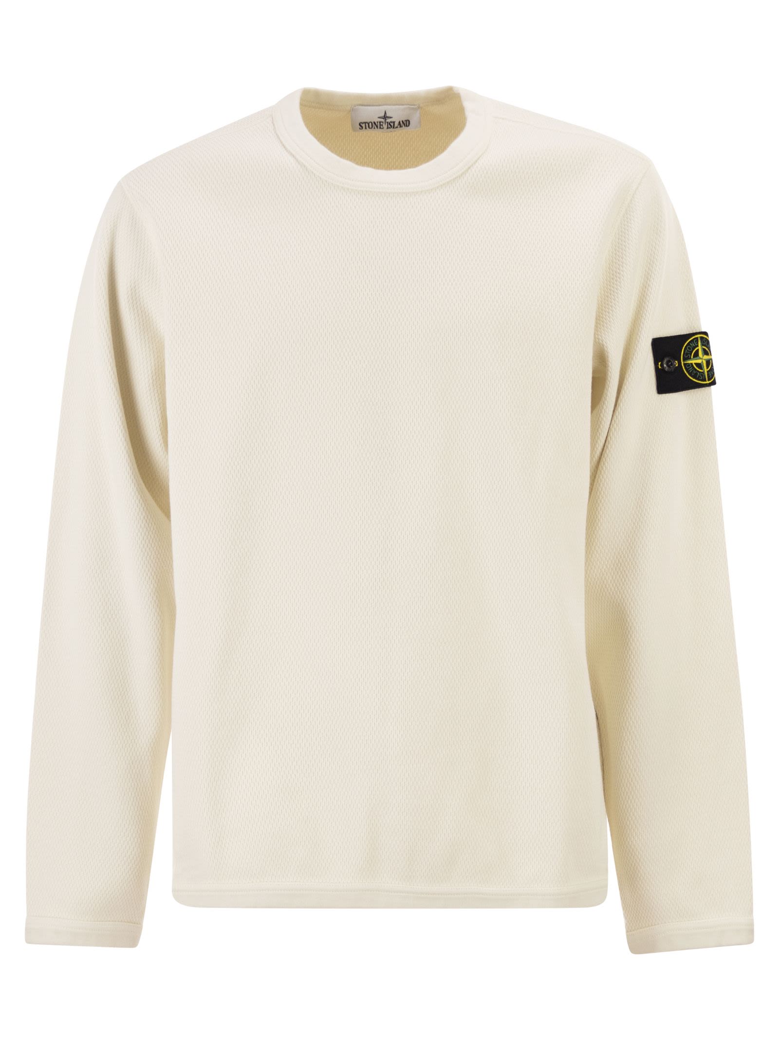 Stone Island Men Regular Fit Crew Neck Sweatshirt With Elasticated Edges STONE ISLAND