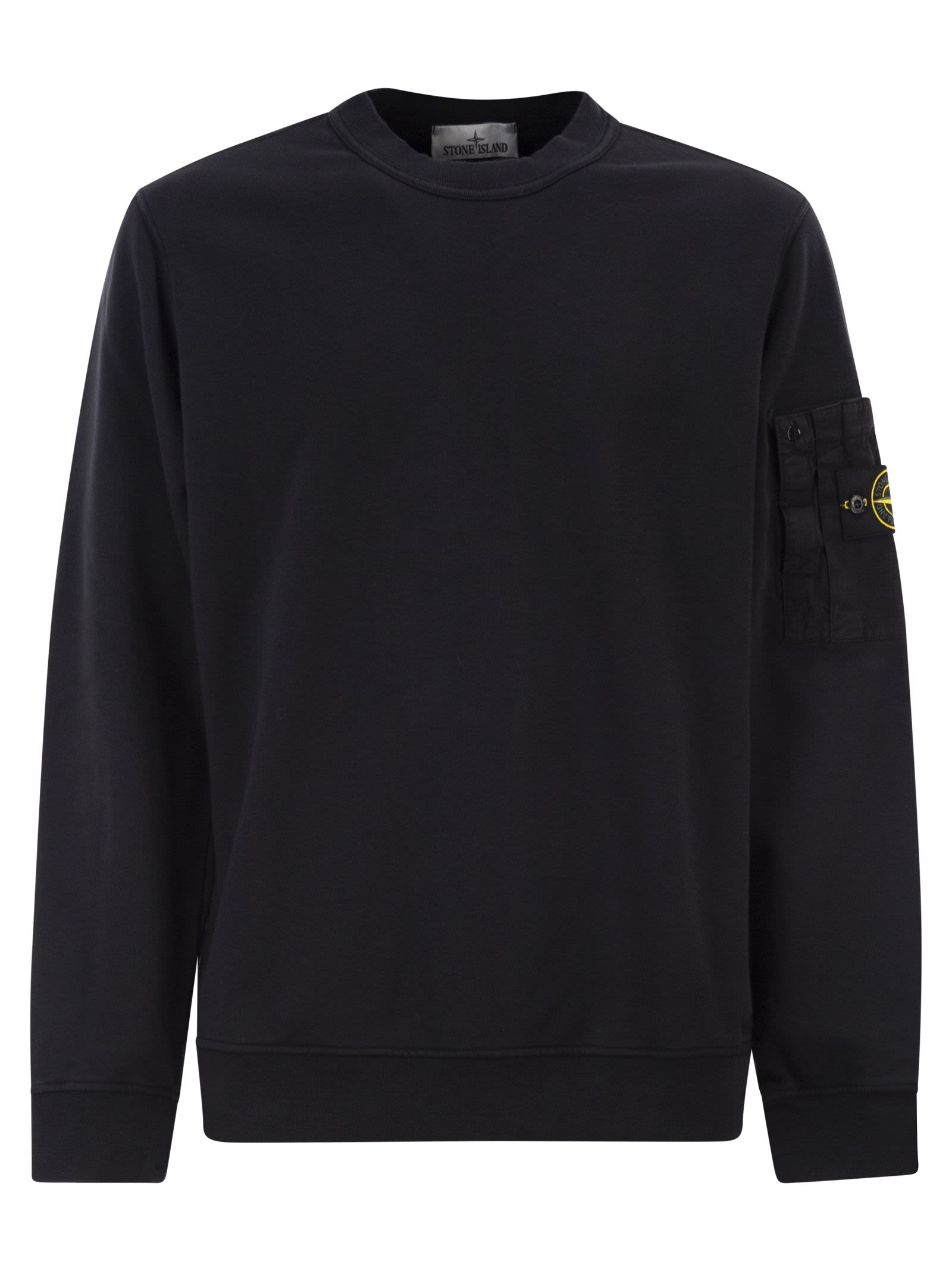 Stone Island Men Regular Fit Crew Neck Sweatshirt With Seasonal Pocket STONE ISLAND