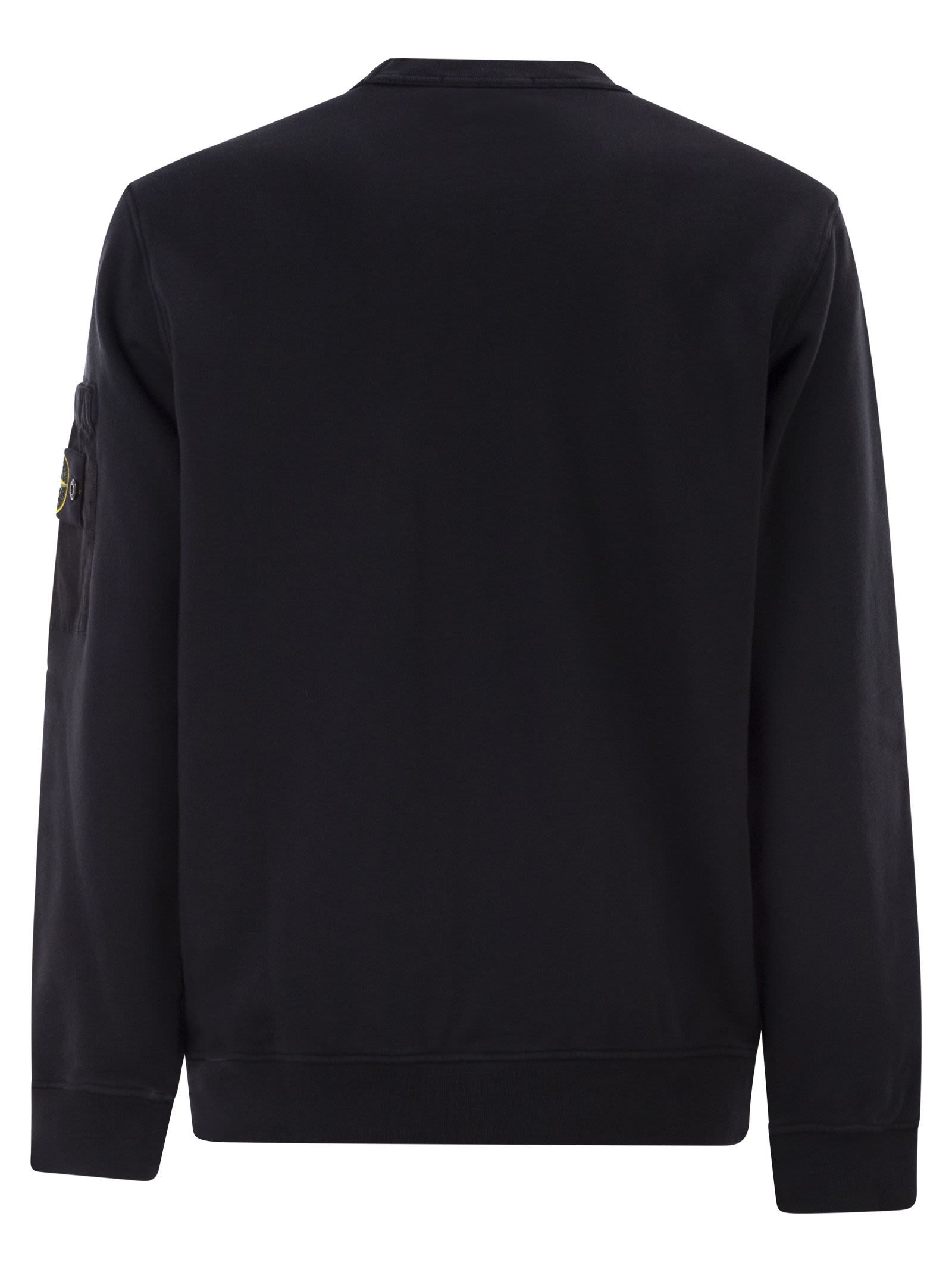 Stone Island Men Regular Fit Crew Neck Sweatshirt With Seasonal Pocket STONE ISLAND