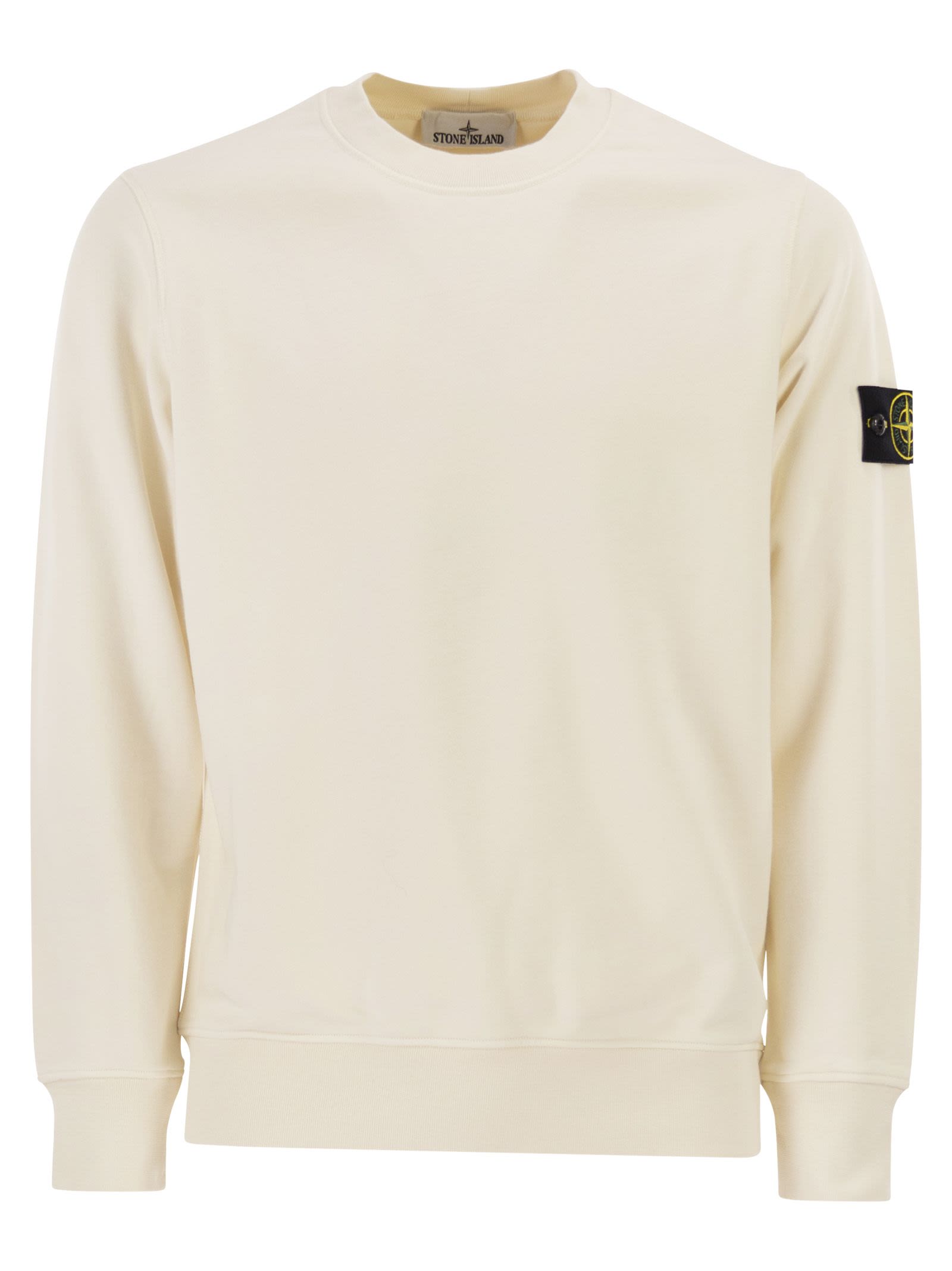 Stone Island Men Regular Fit Crew Neck Sweatshirt With Raglan Sleeves STONE ISLAND