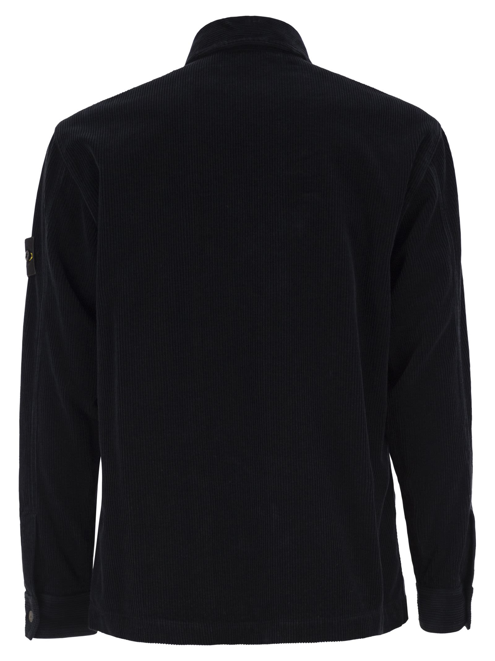 Stone Island Men Cotton Corduroy Overshirt With Compass Badge STONE ISLAND