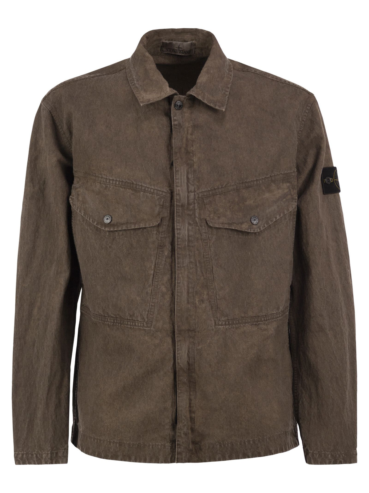 Stone Island Men Corduroy Overshirt With Compass Badge STONE ISLAND