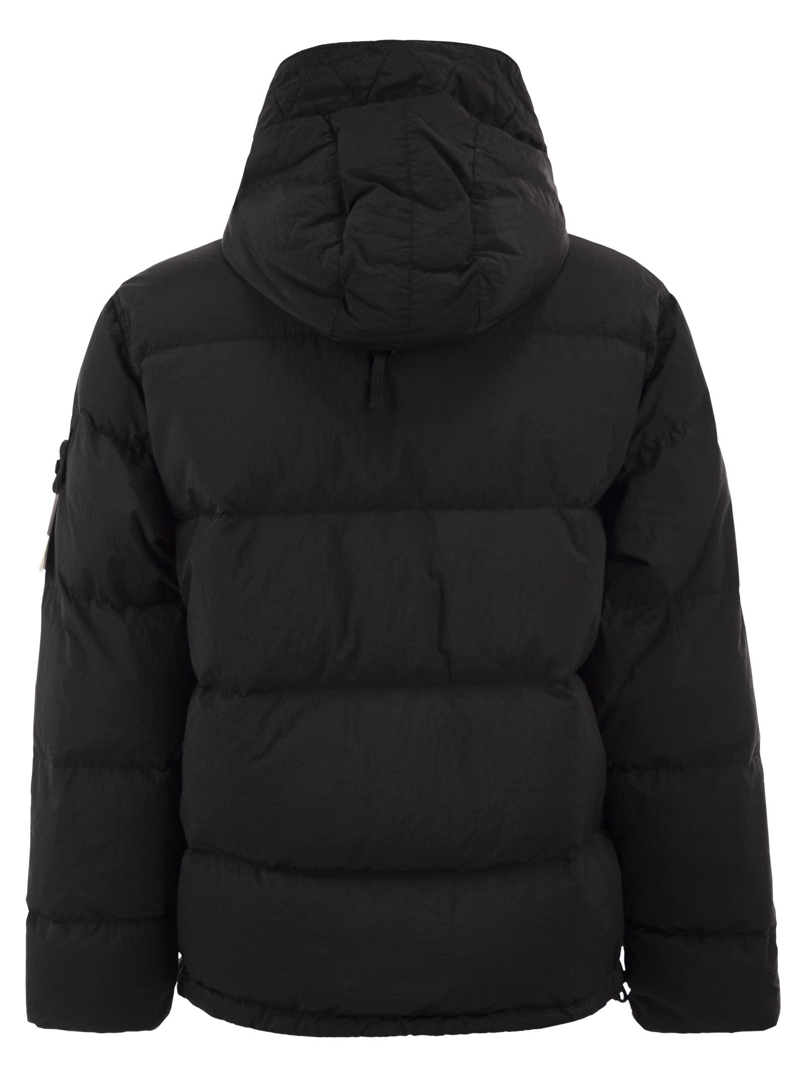Stone Island Men Nylon Metal Hooded Down Jacket With Compass Badge STONE ISLAND