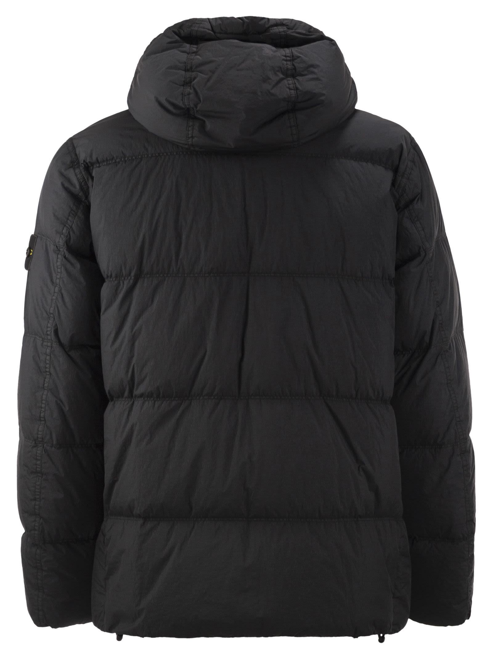 Stone Island Men Garment Dyed Crinkle Reps Ny Hooded Down Jacket With Duck Down Padding STONE ISLAND