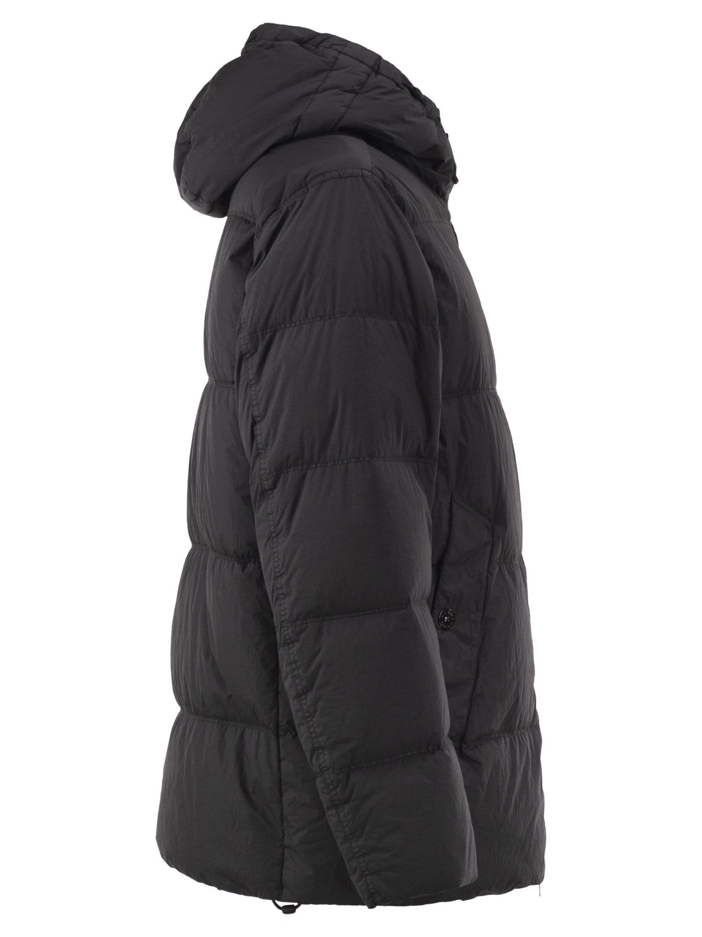 Stone Island Men Garment Dyed Crinkle Reps Ny Hooded Down Jacket With Duck Down Padding STONE ISLAND