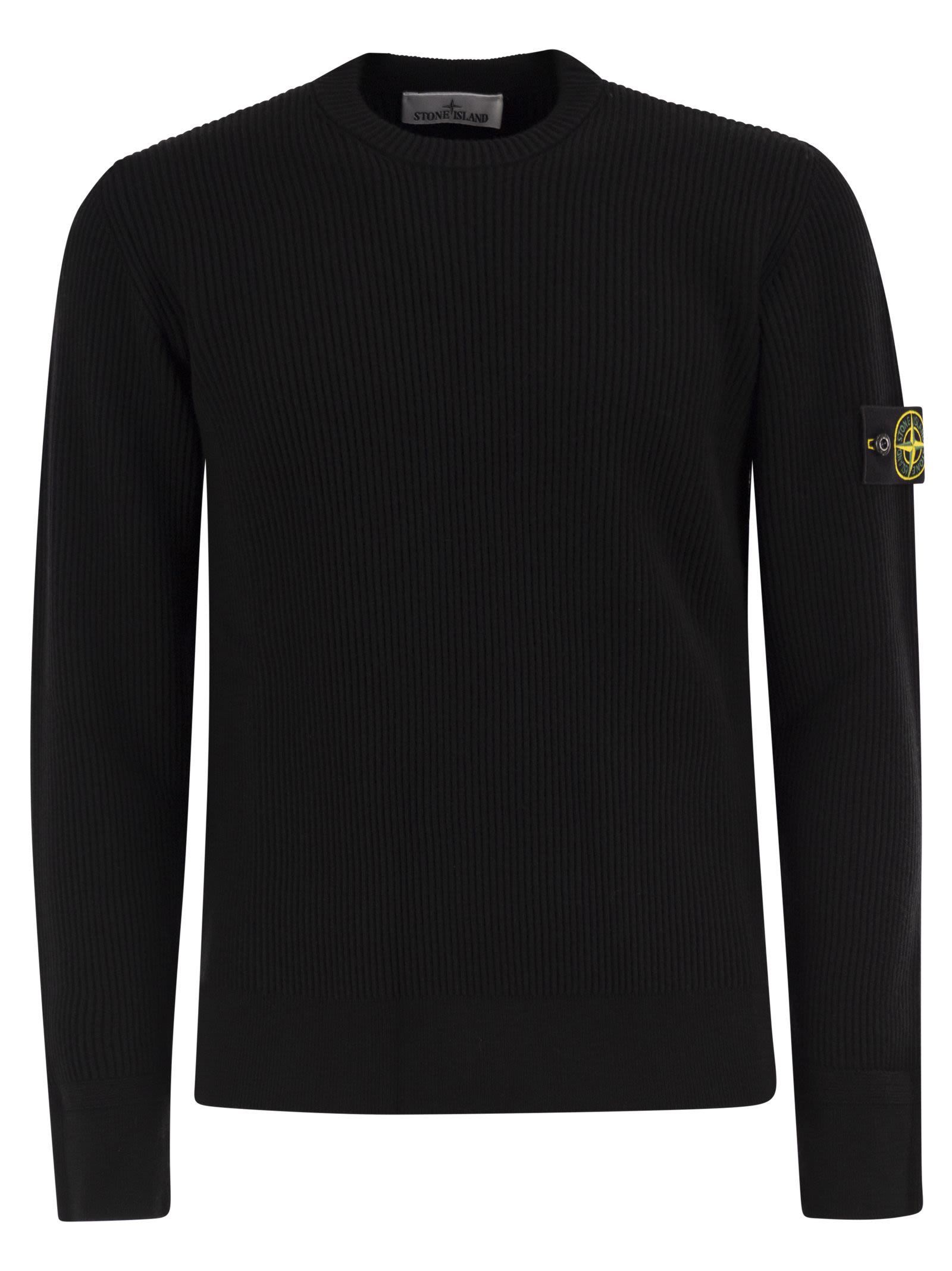 Stone Island Men Crew-Neck Jumper With Ribbed Edges STONE ISLAND