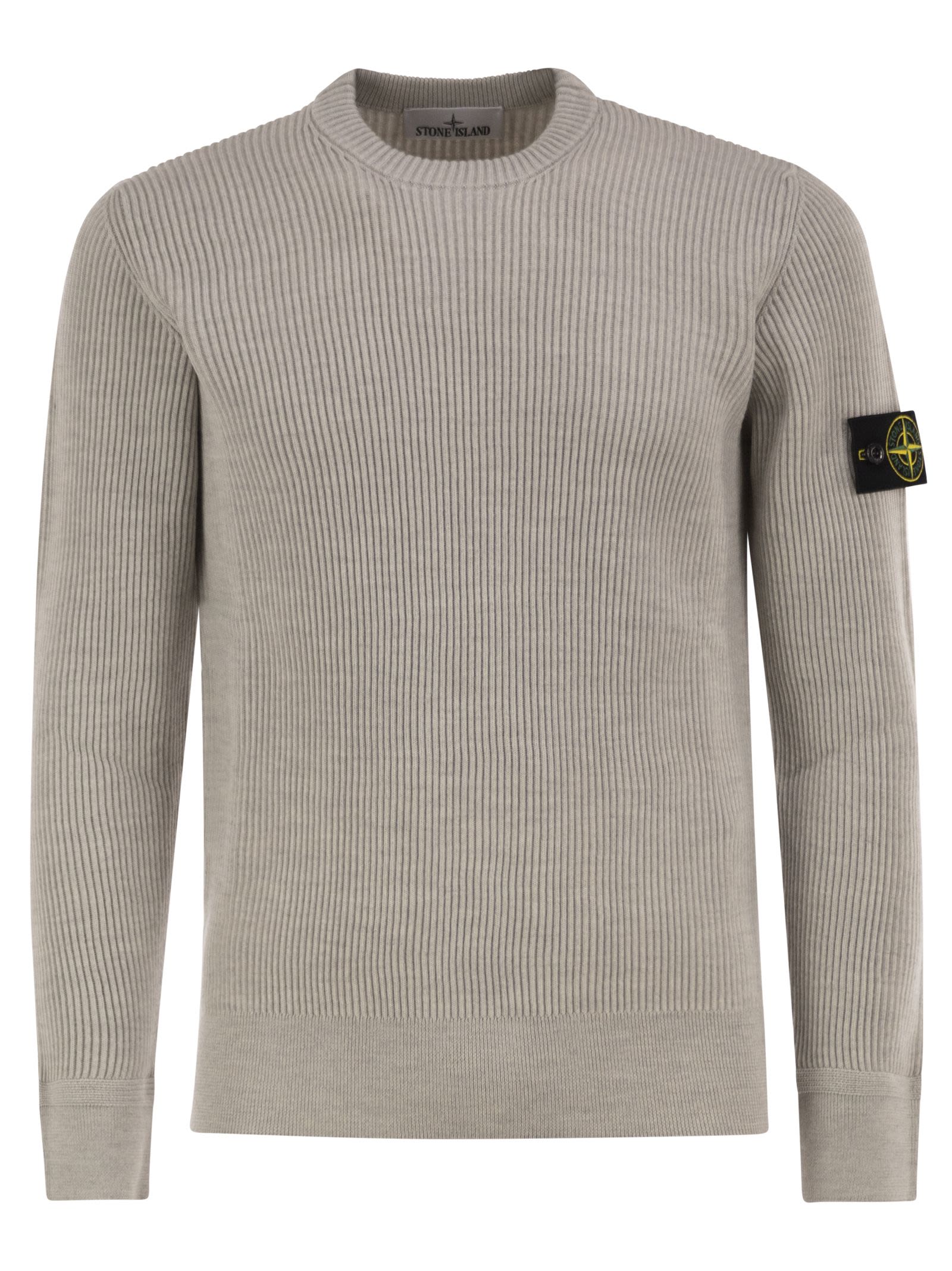 Stone Island Men Crew-Neck Jumper With Ribbed Edges STONE ISLAND