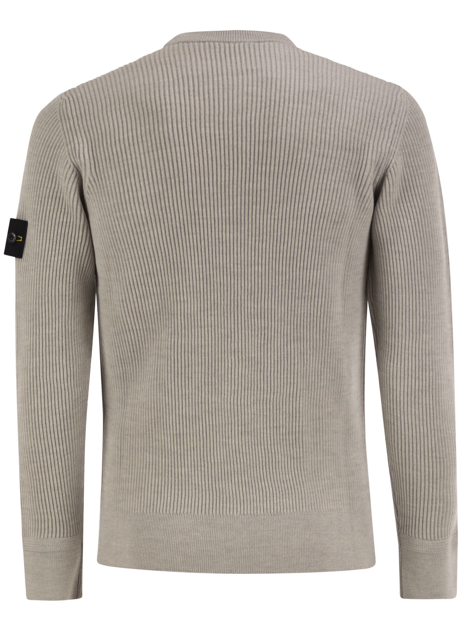 Stone Island Men Crew-Neck Jumper With Ribbed Edges STONE ISLAND