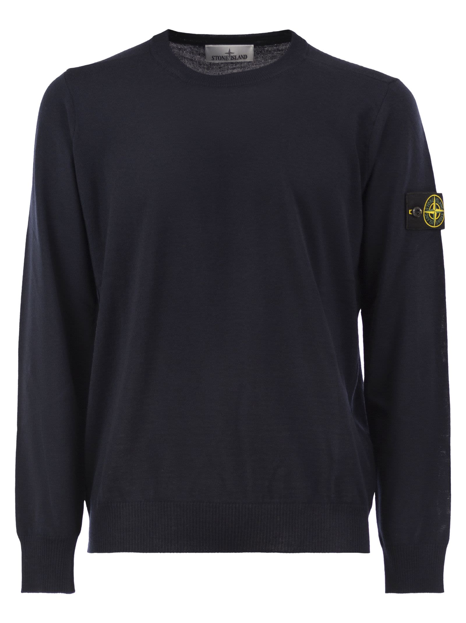 Stone Island Men Round-Neck Jumper With Embossed Stitching STONE ISLAND