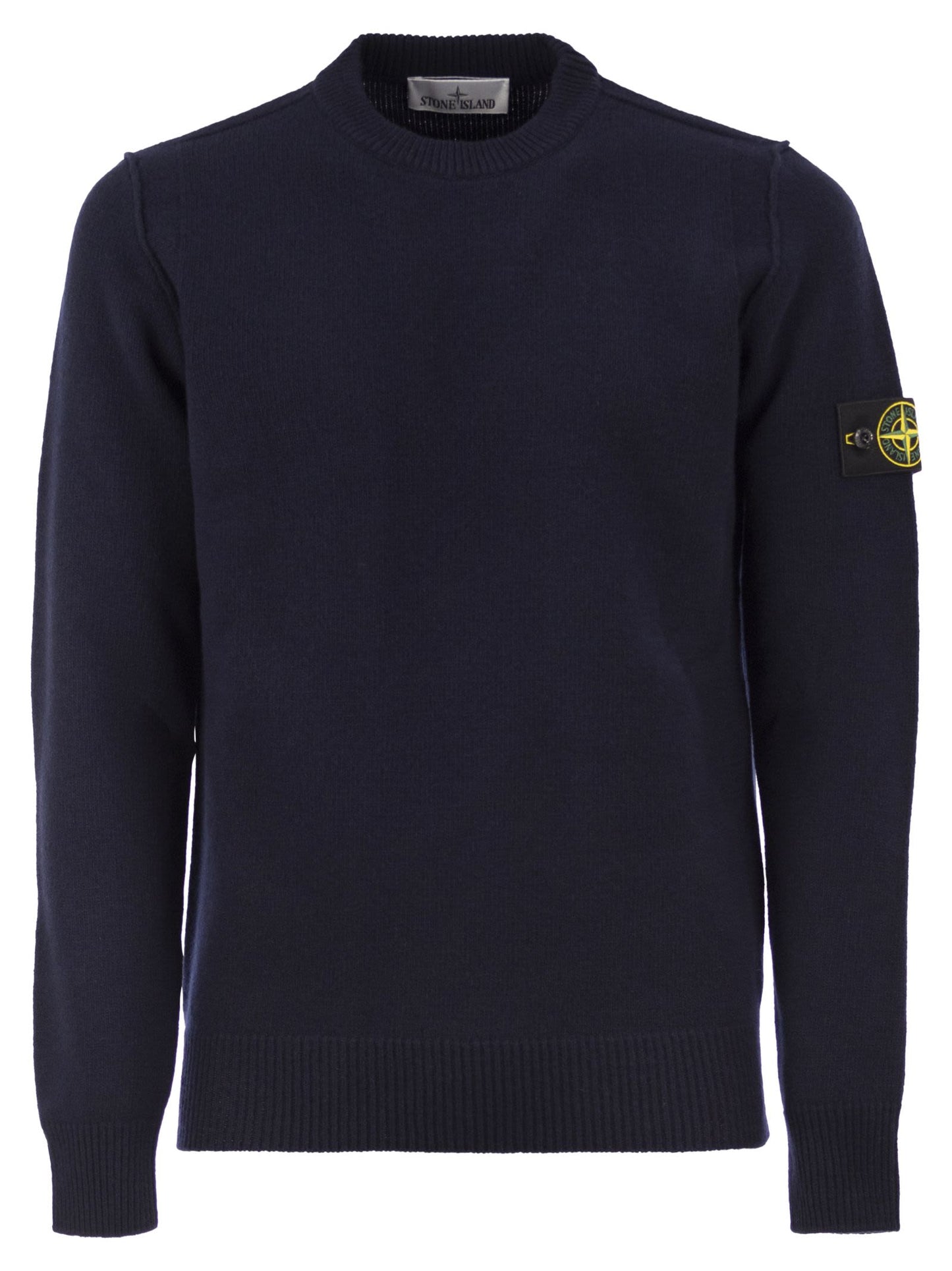 Stone Island Men Crew-Neck Jumper With Reverse Stitch Details STONE ISLAND