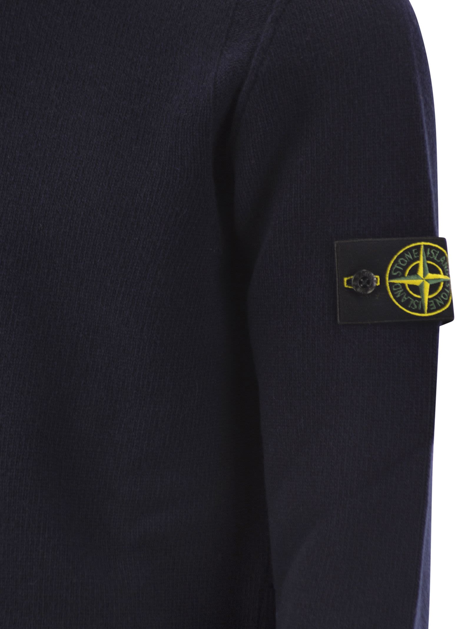 Stone Island Men Crew-Neck Jumper With Reverse Stitch Details STONE ISLAND