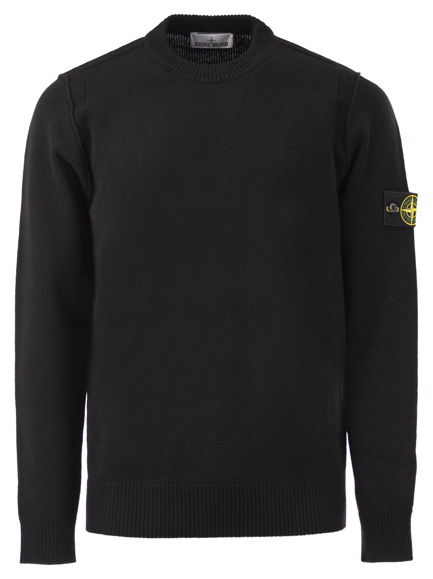 Stone Island Men Crew-Neck Jumper With Reverse Stitch Details STONE ISLAND