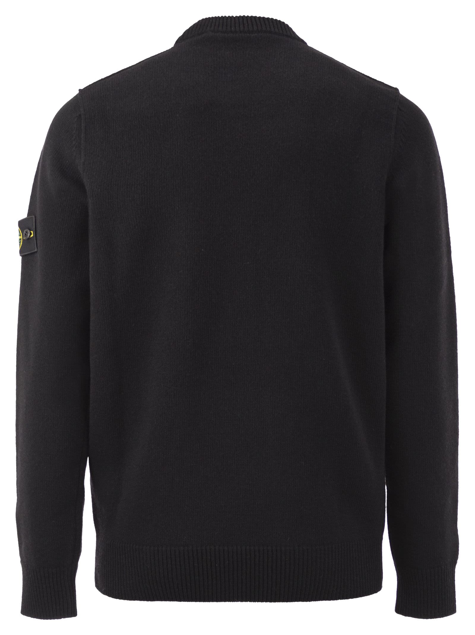 Stone Island Men Crew-Neck Jumper With Reverse Stitch Details STONE ISLAND