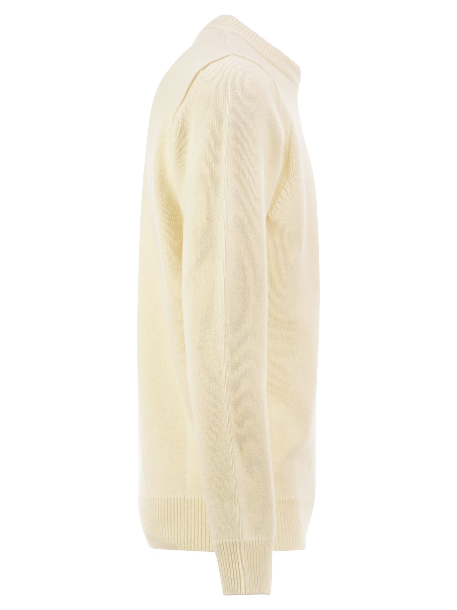 Stone Island Men Crew-Neck Jumper With Reverse Stitch Details STONE ISLAND