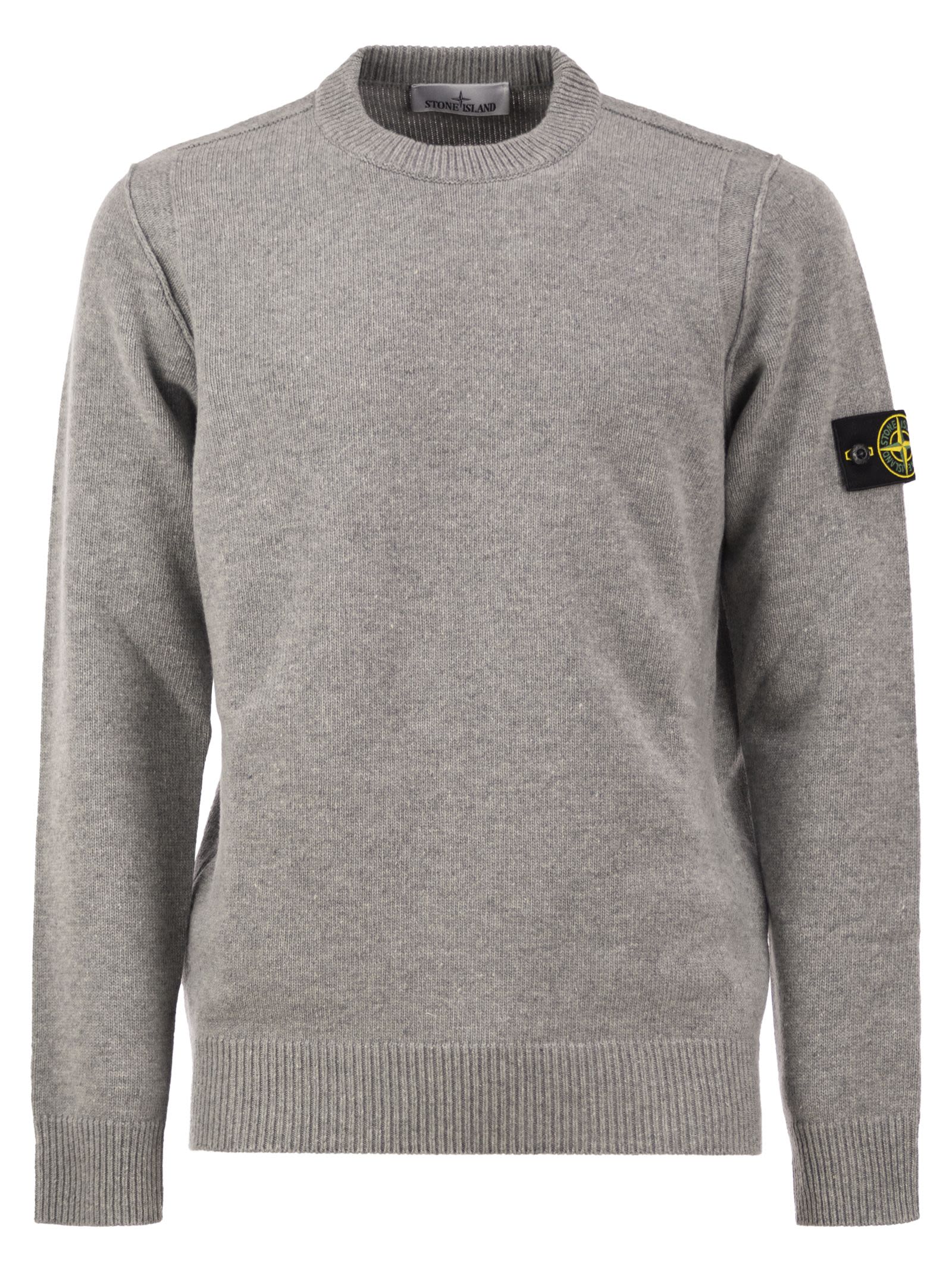 Stone Island Men Crew-Neck Jumper With Reverse Stitch Details STONE ISLAND