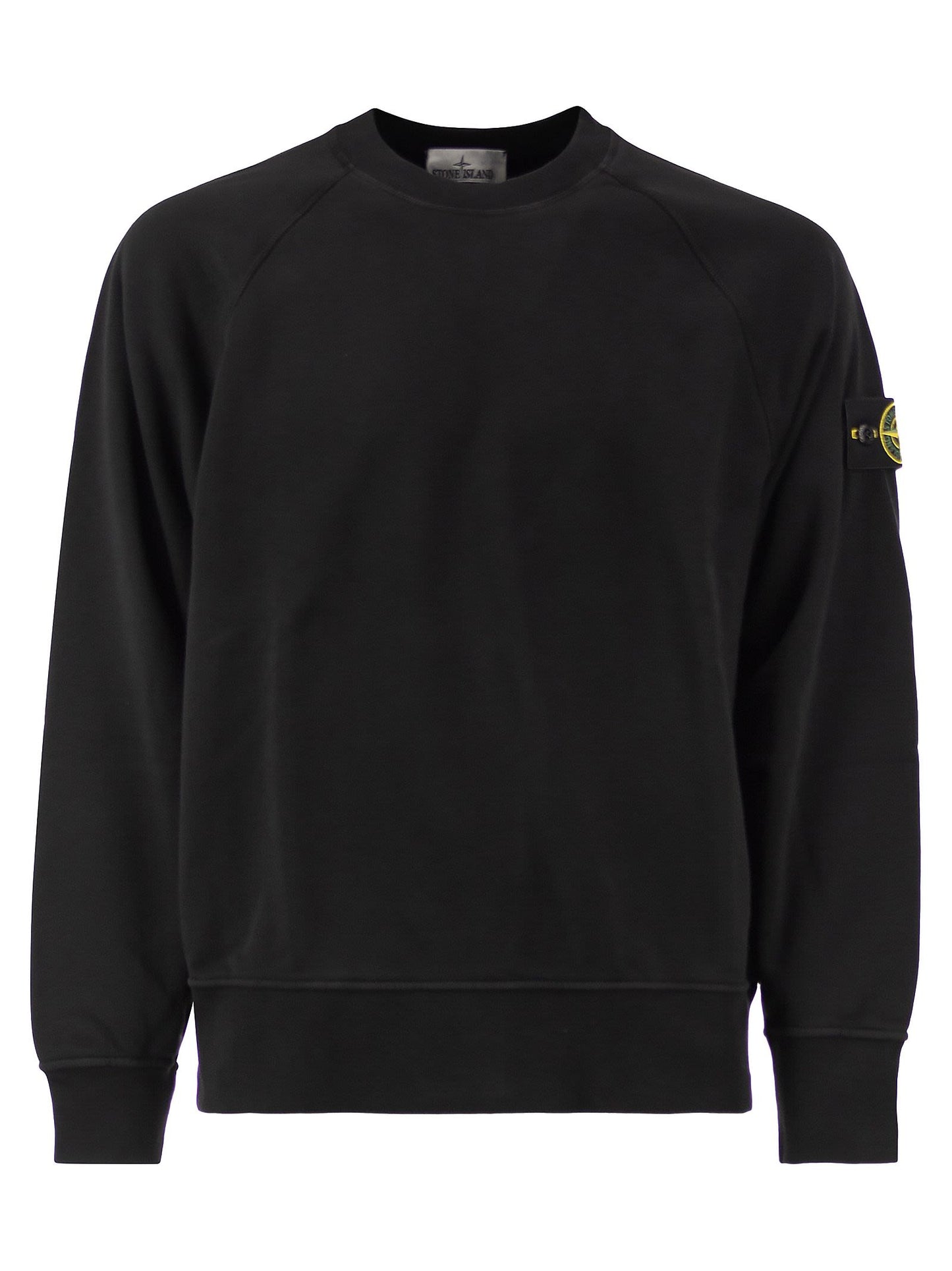 Stone Island Men Cotton Crew Neck Sweatshirt With Compass Badge STONE ISLAND