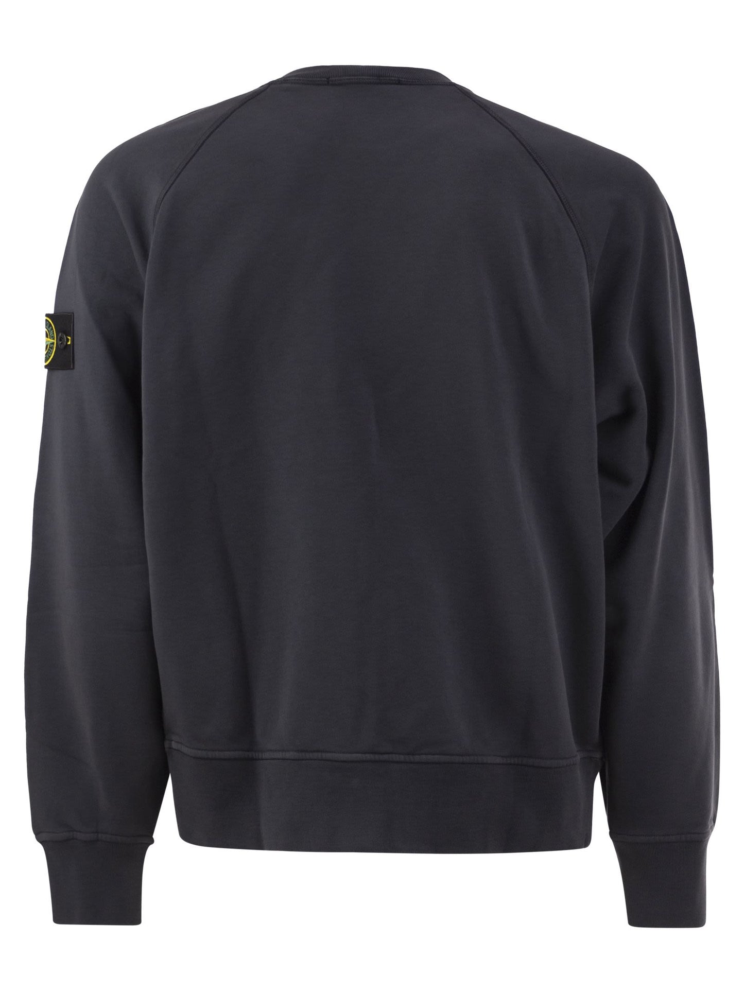 Stone Island Men Cotton Crew Neck Sweatshirt With Compass Badge STONE ISLAND