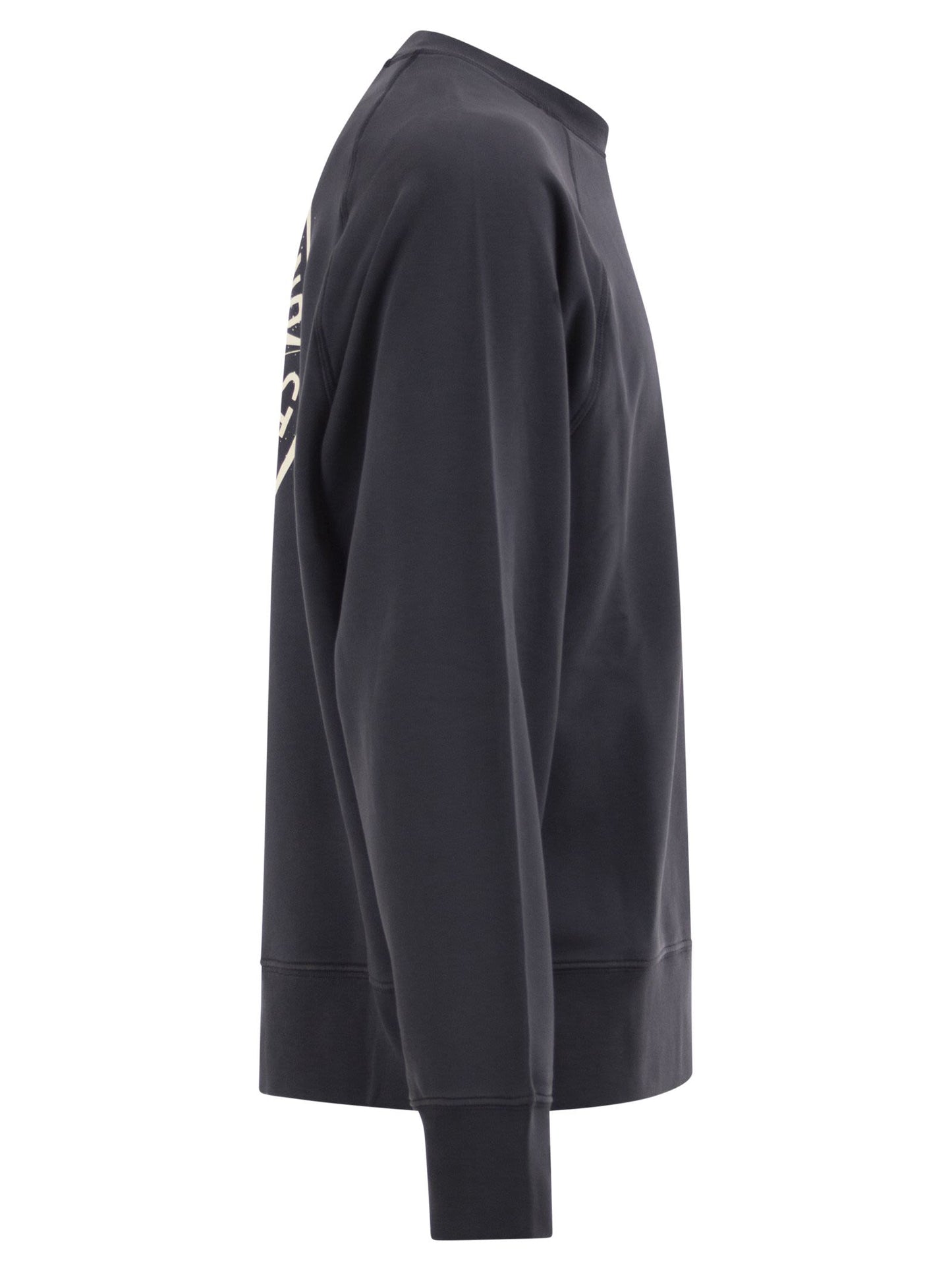 Stone Island Men Cotton Crew Neck Sweatshirt With Oversized Compass Back Print STONE ISLAND