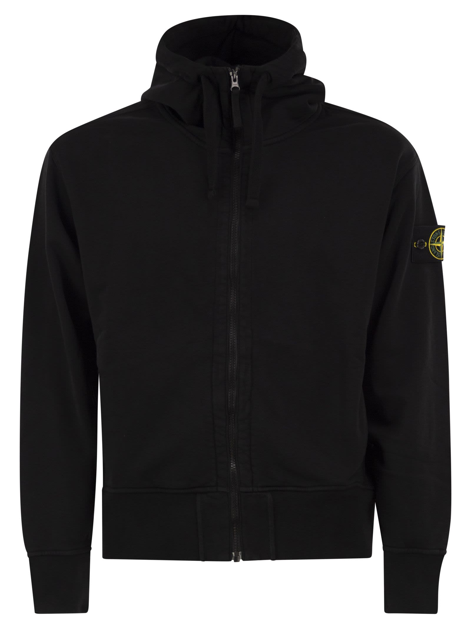 Stone Island Men Cotton Hooded Zip-Up Sweatshirt STONE ISLAND