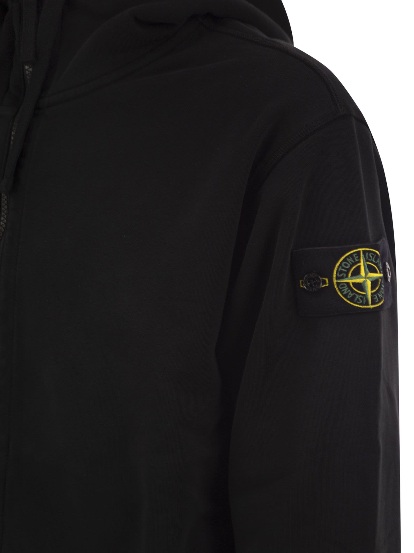 Stone Island Men Cotton Hooded Zip-Up Sweatshirt STONE ISLAND