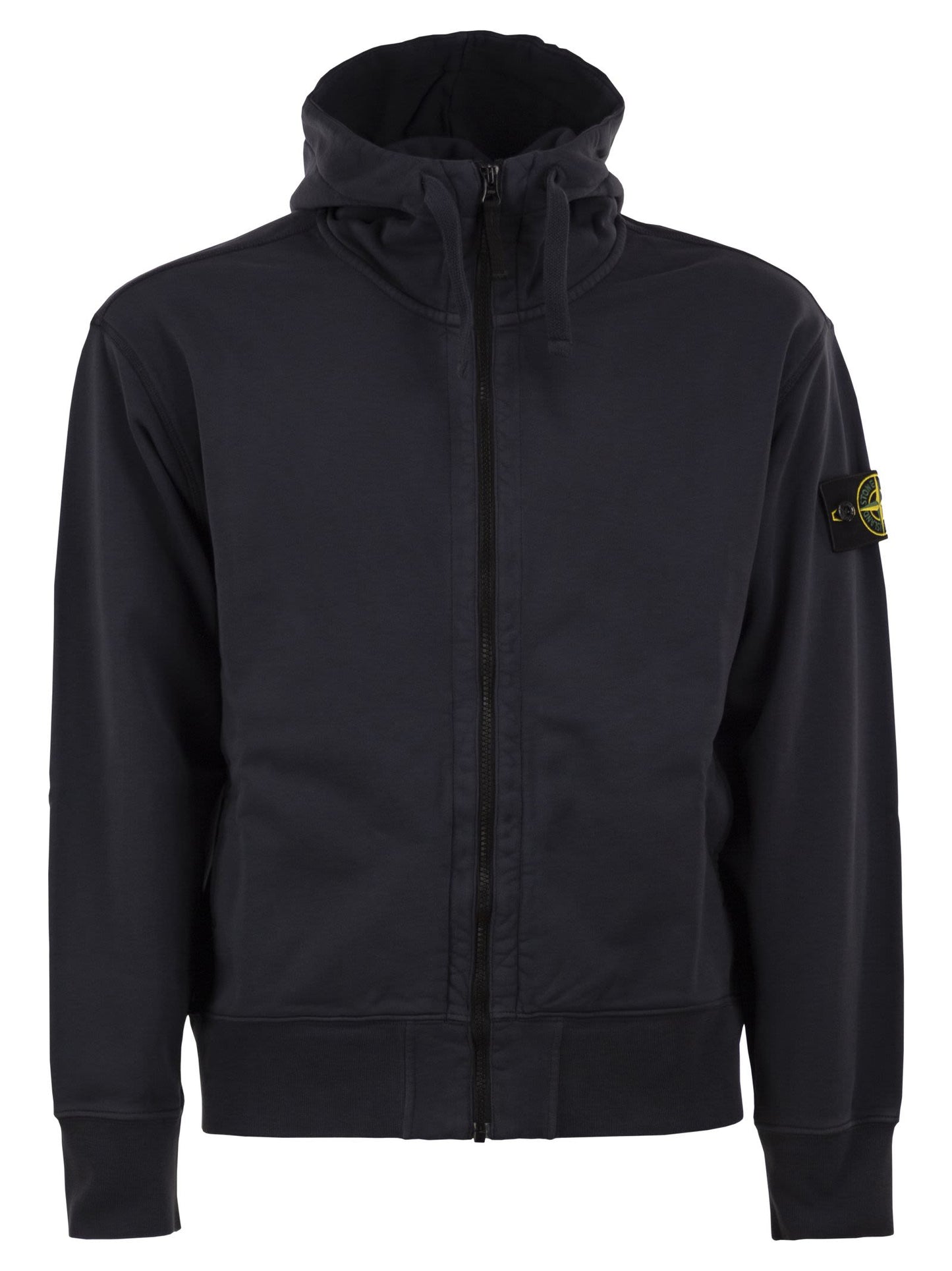Stone Island Men Cotton Hooded Zip-Up Sweatshirt STONE ISLAND
