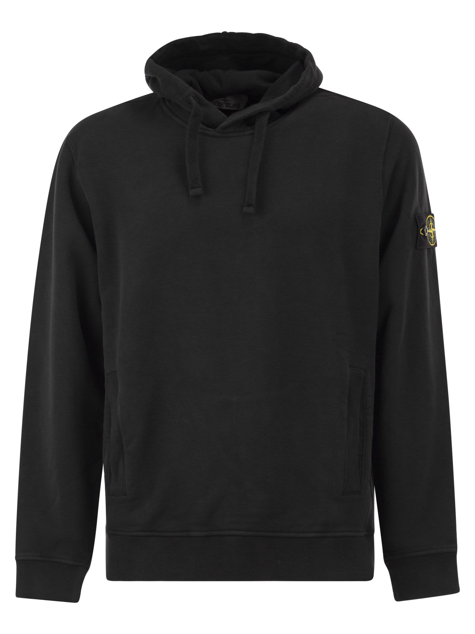 Stone Island Men Cotton Hooded Sweatshirt With Compass Badge STONE ISLAND