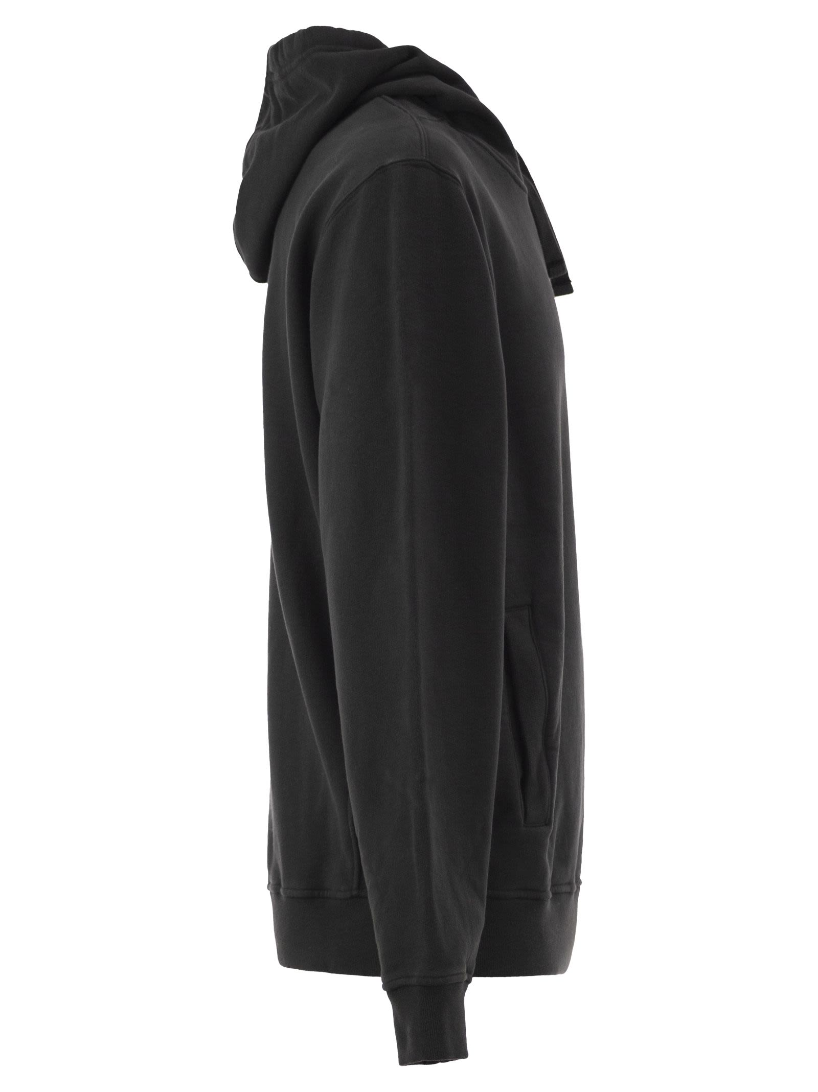 Stone Island Men Cotton Hooded Sweatshirt With Compass Badge STONE ISLAND