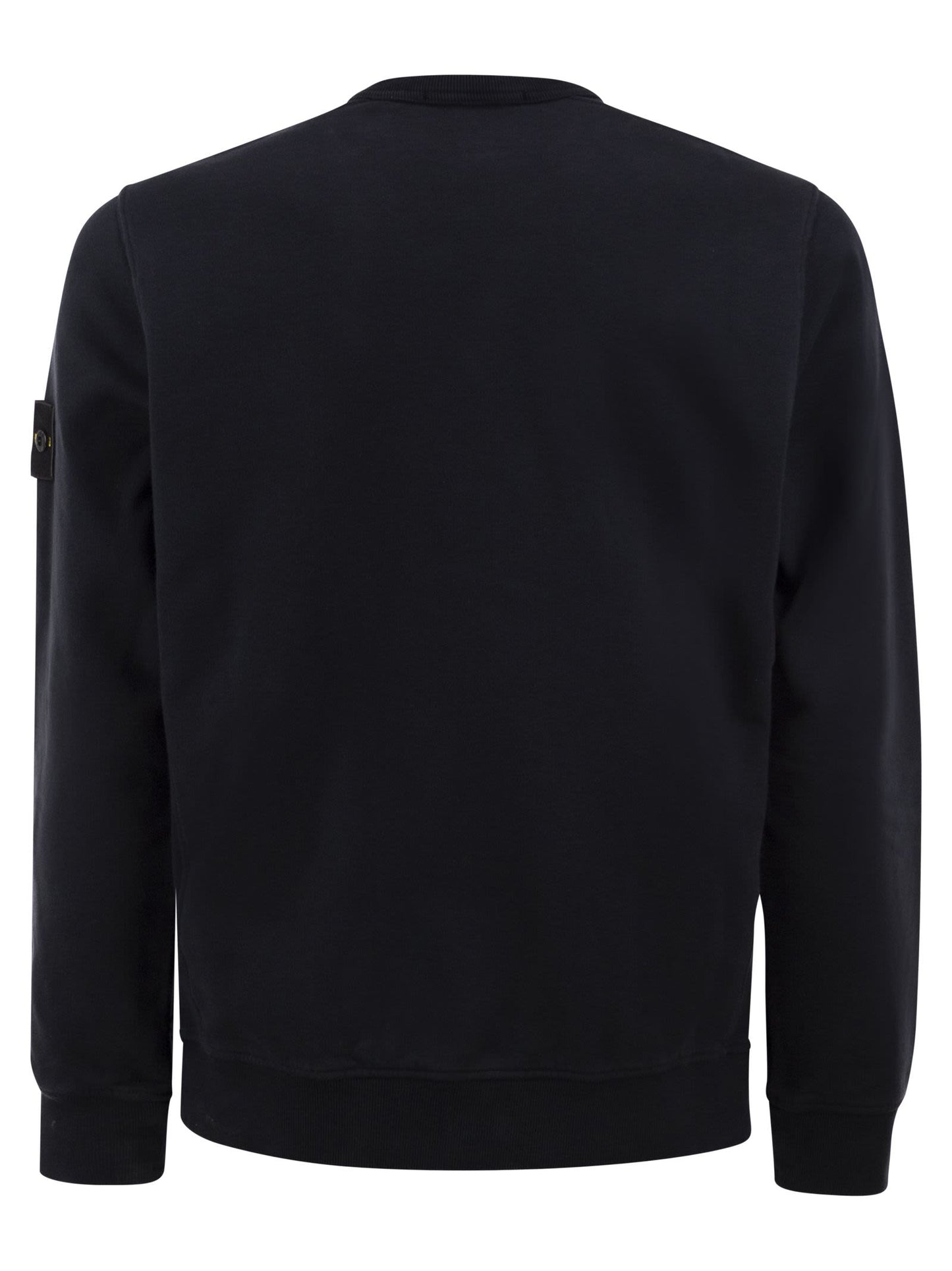 Stone Island Men Cotton Crew Neck Sweatshirt With Compass Badge STONE ISLAND